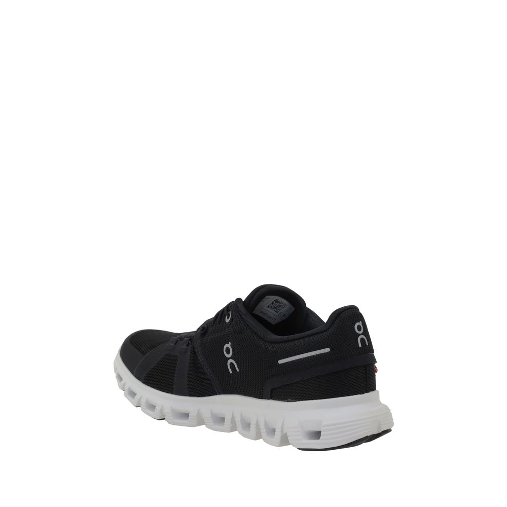 Black Polyester Athletic Sneakers