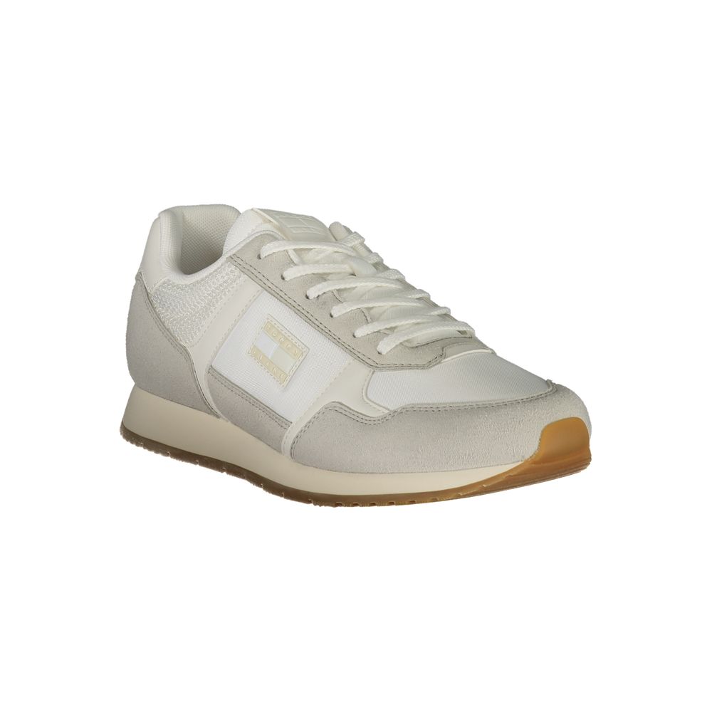 White Polyester Men Sneaker