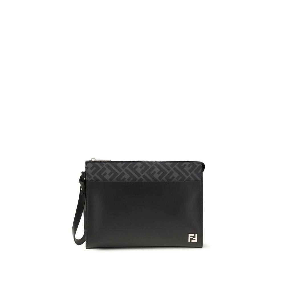 Black Calf Leather Bos Taurus Clutch Bag