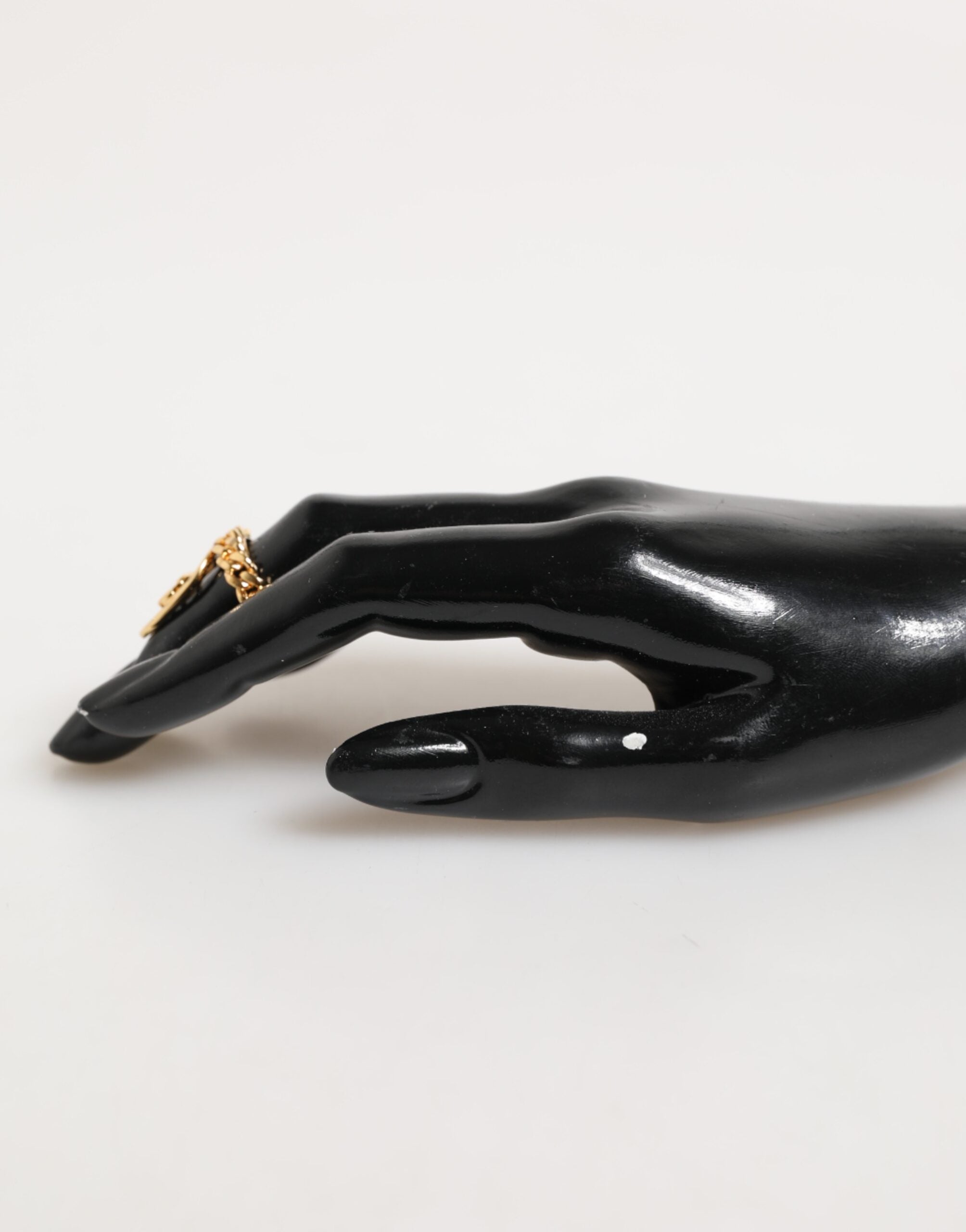 Gold Tone Brass Oval DG Logo Chain Adjustable Ring