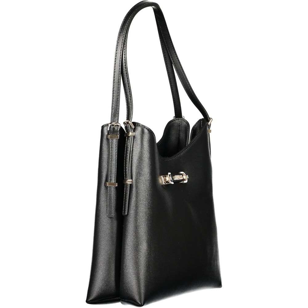 Black Polyethylene Women Handbag