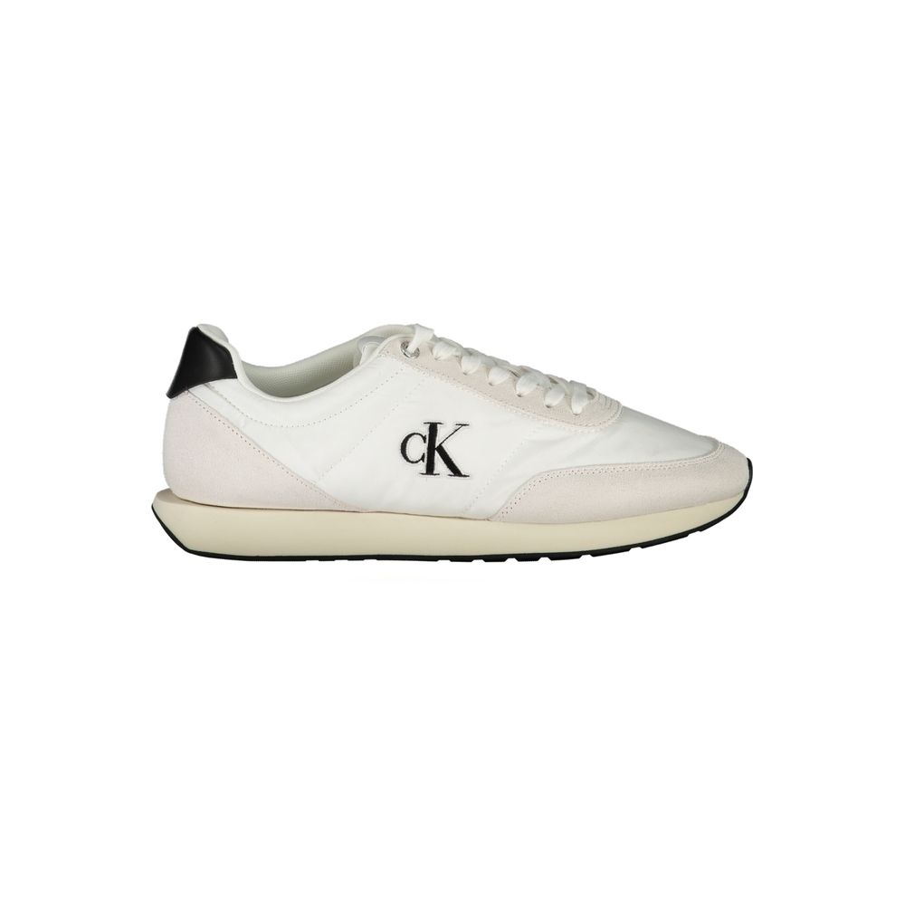 White Polyester Men Sneaker