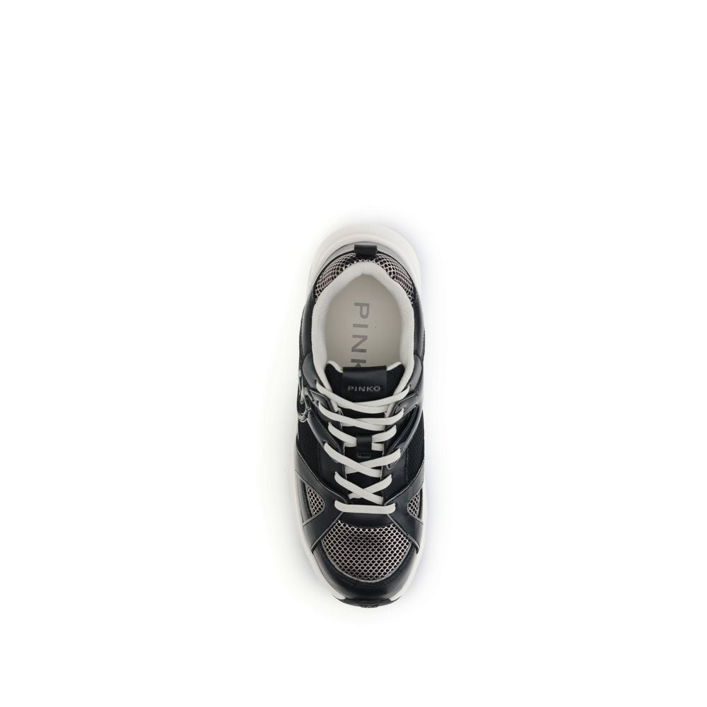 Black Calf Leather Bos Taurus Chunky Sneakers