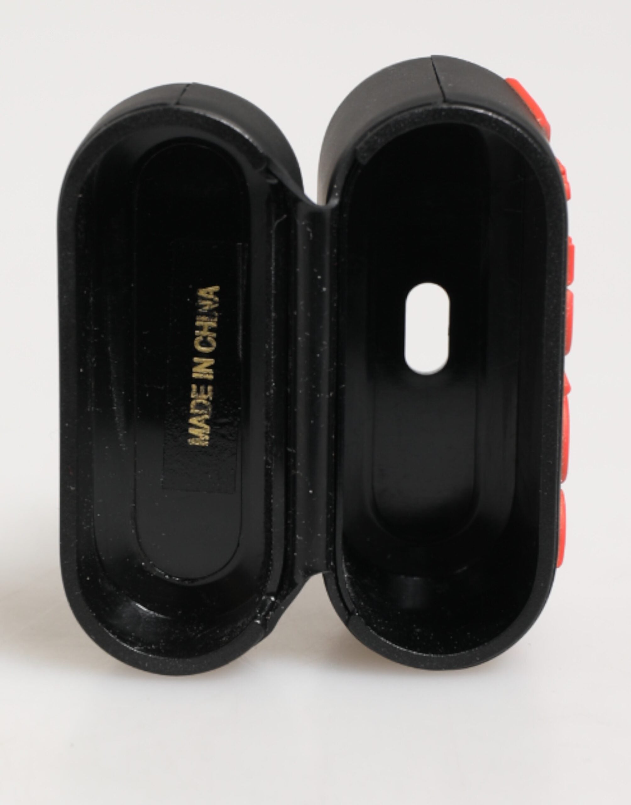 Black Orange Rubber Logo Embossed Accessory Airpods Case