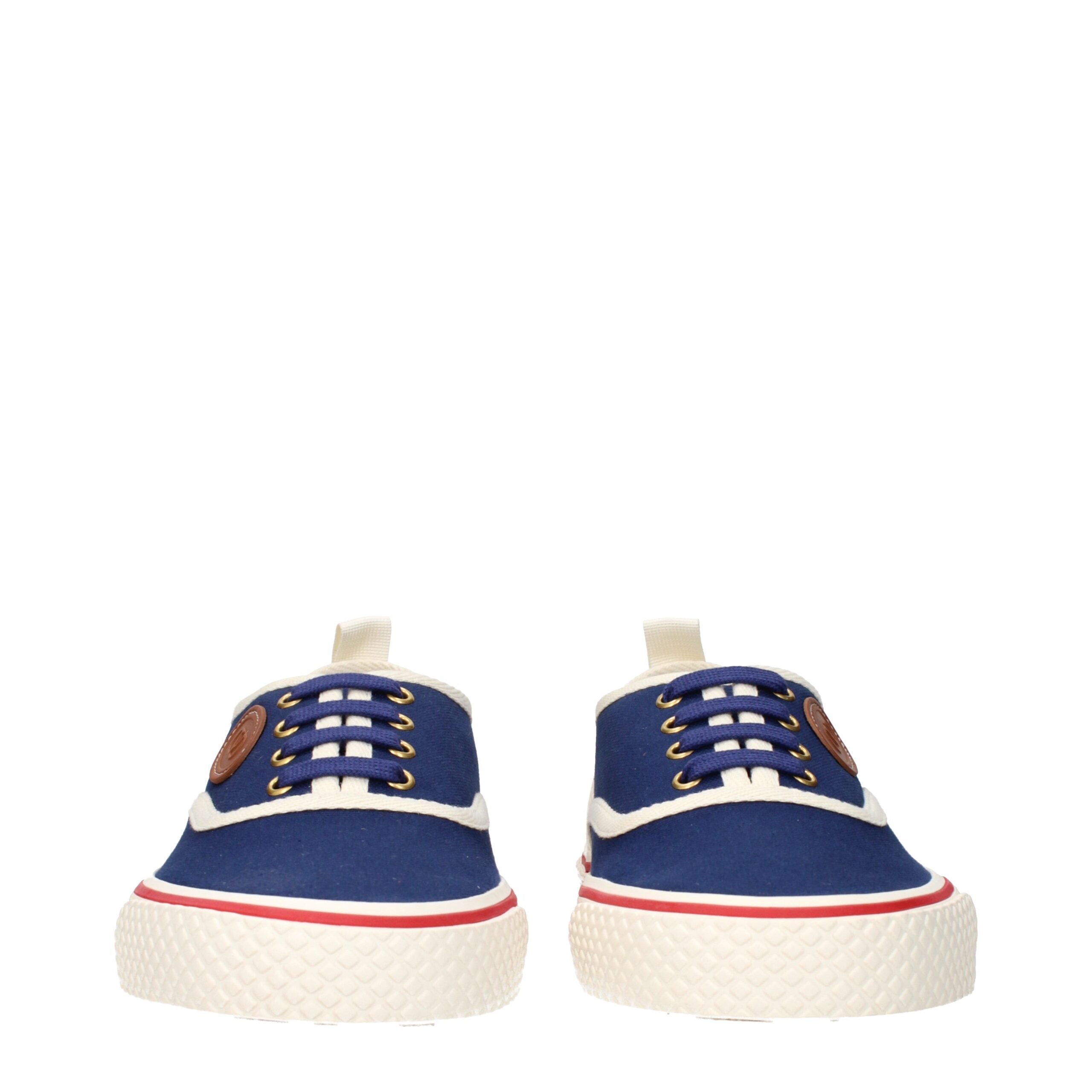 Blue Fabric Low Top Sneakers