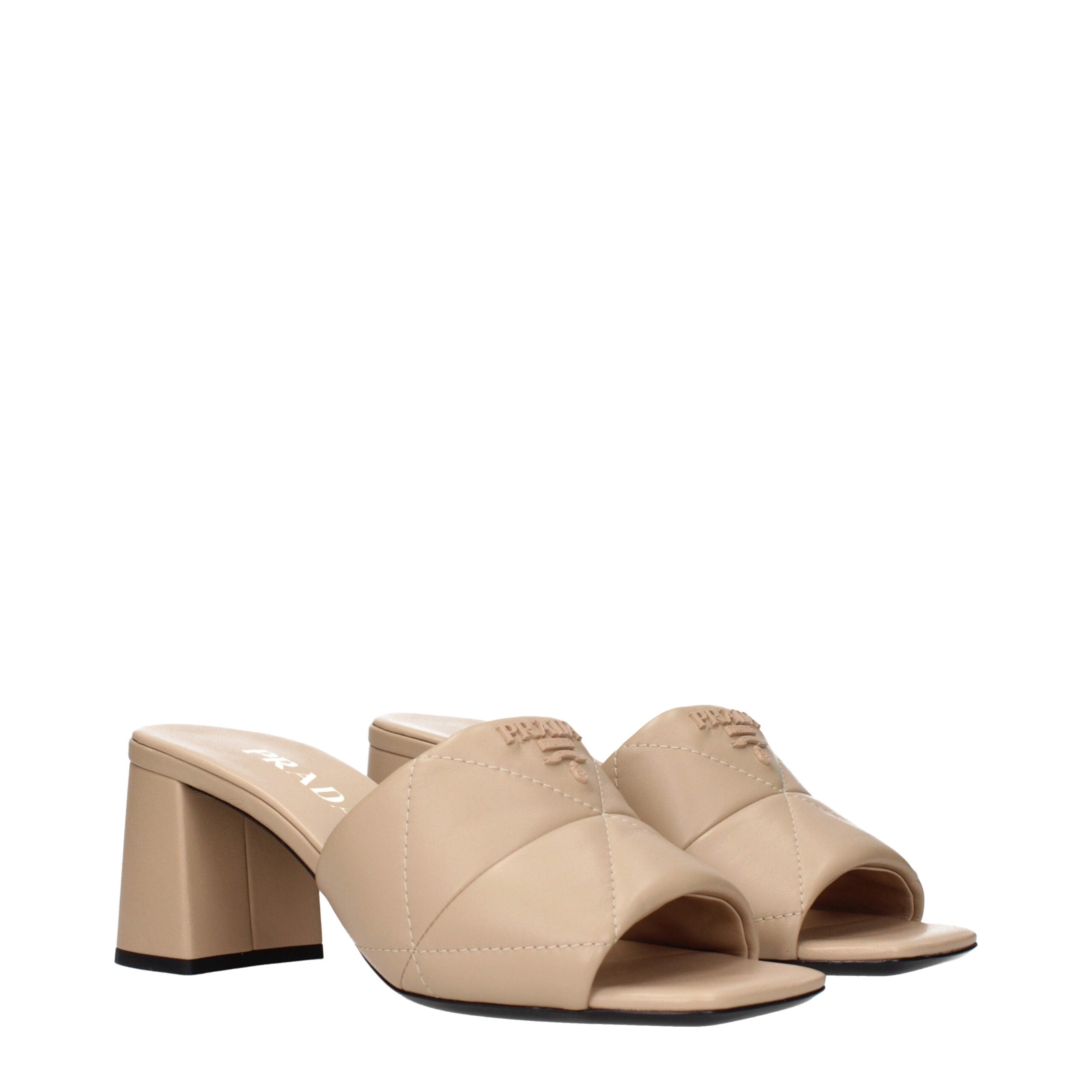 Beige Leather Slippers