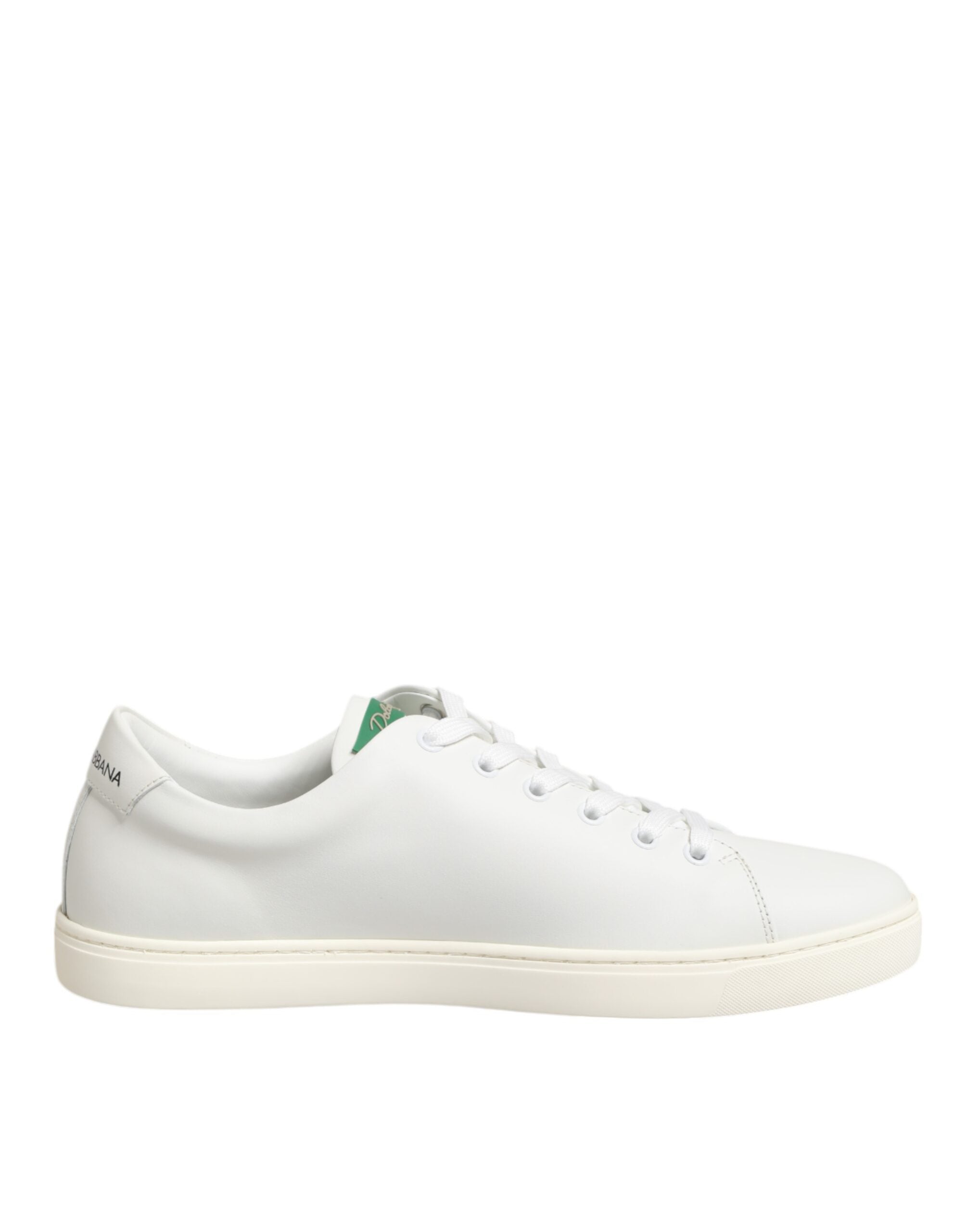 White Leather Rose Embroidery Low-Top Shoes