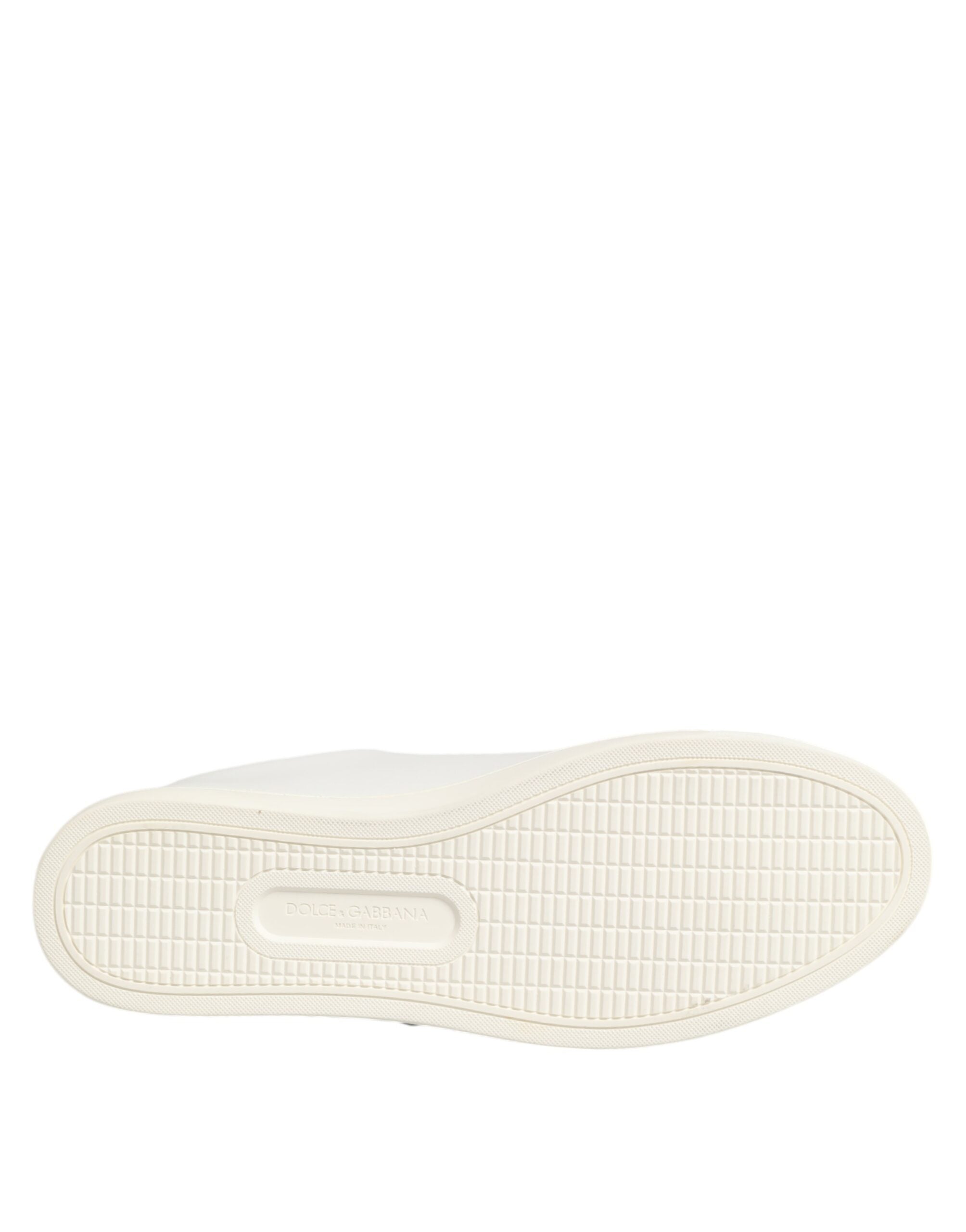 White Leather Sacre Heart Patch Sneakers Shoes