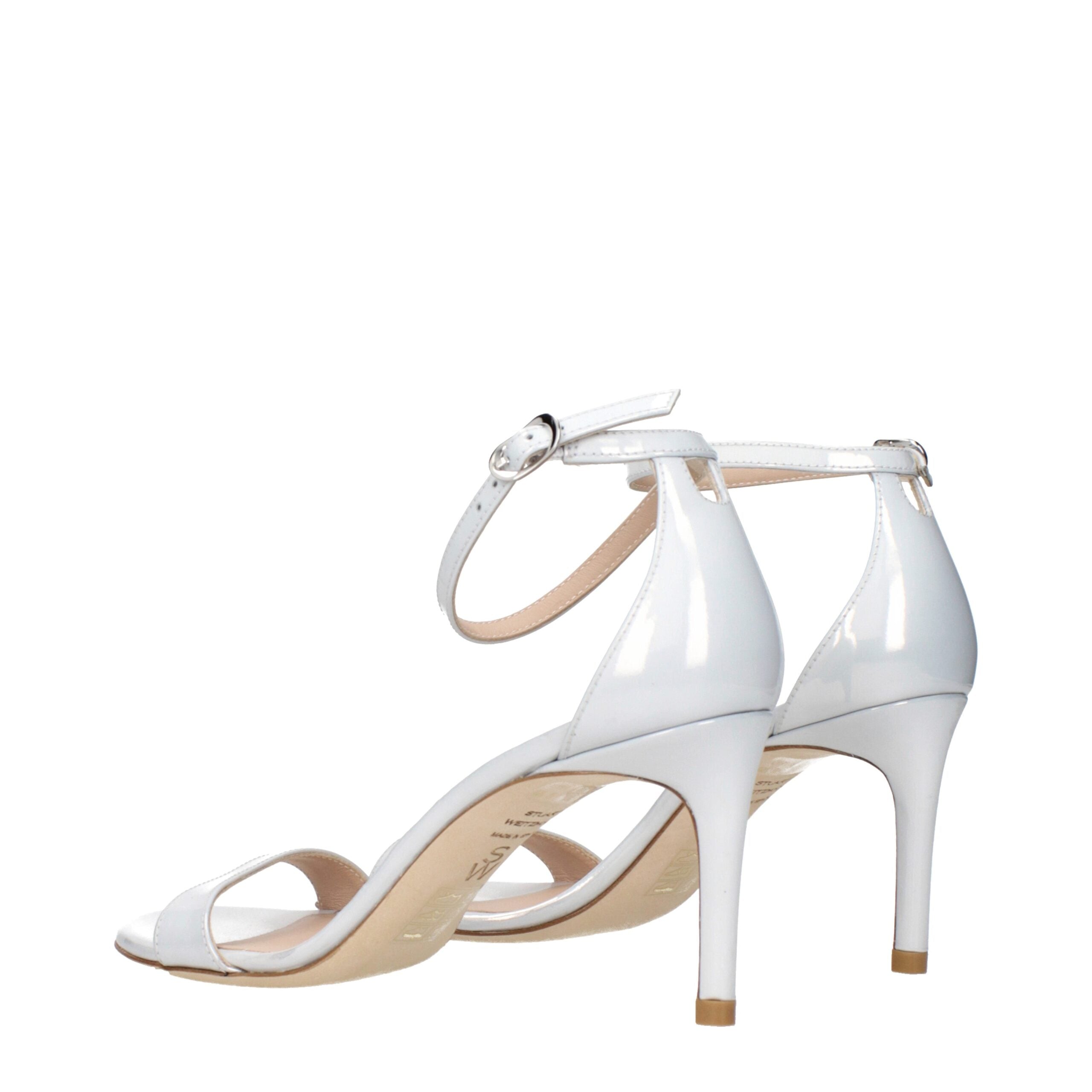 Blue Leather Stiletto Heel Sandals