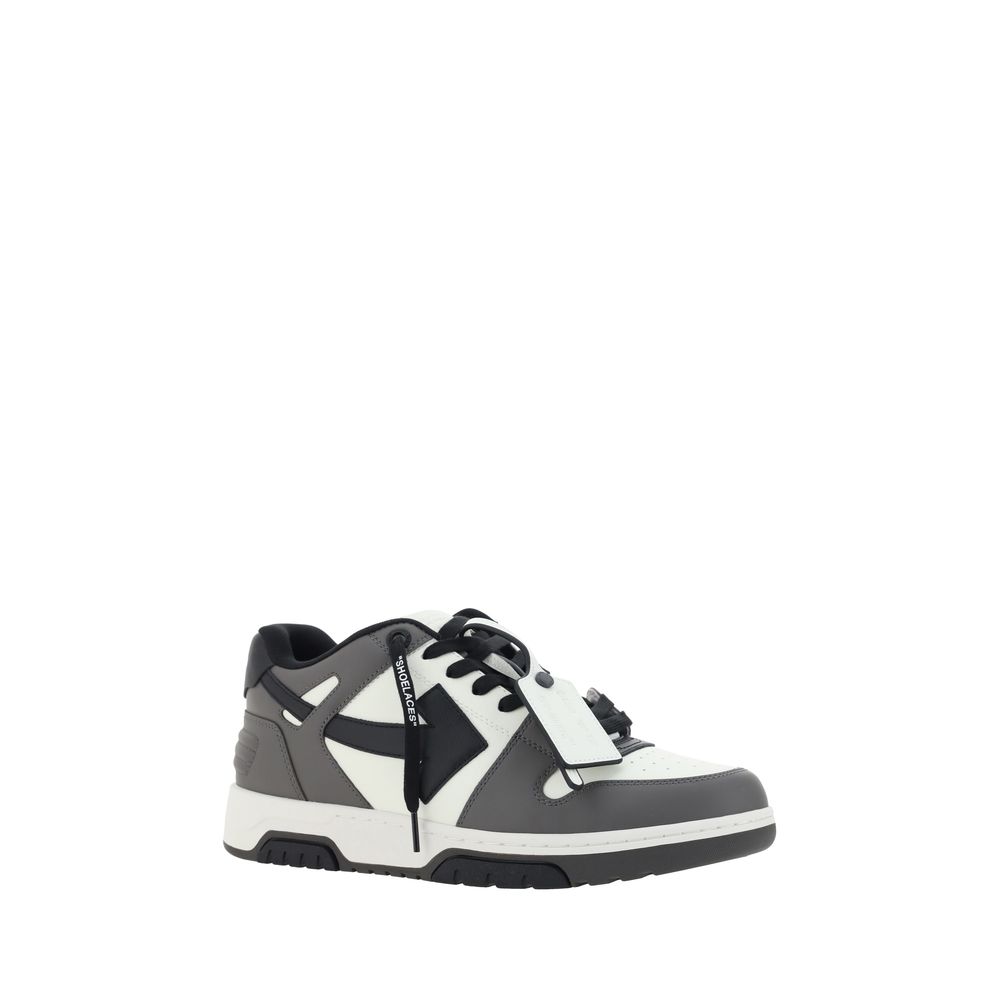 Gray Calf Leather Bos Taurus Low Top Sneakers