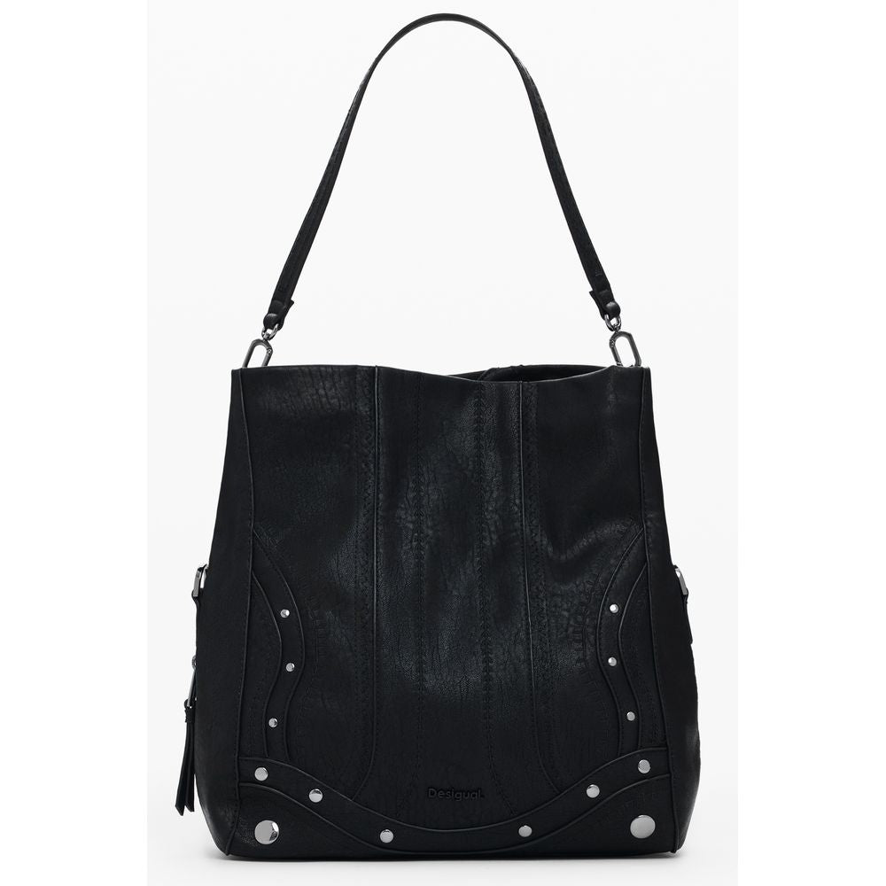 Black Polyethylene Women Handbag