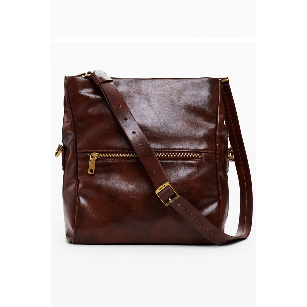 Brown Polyethylene Women Handbag