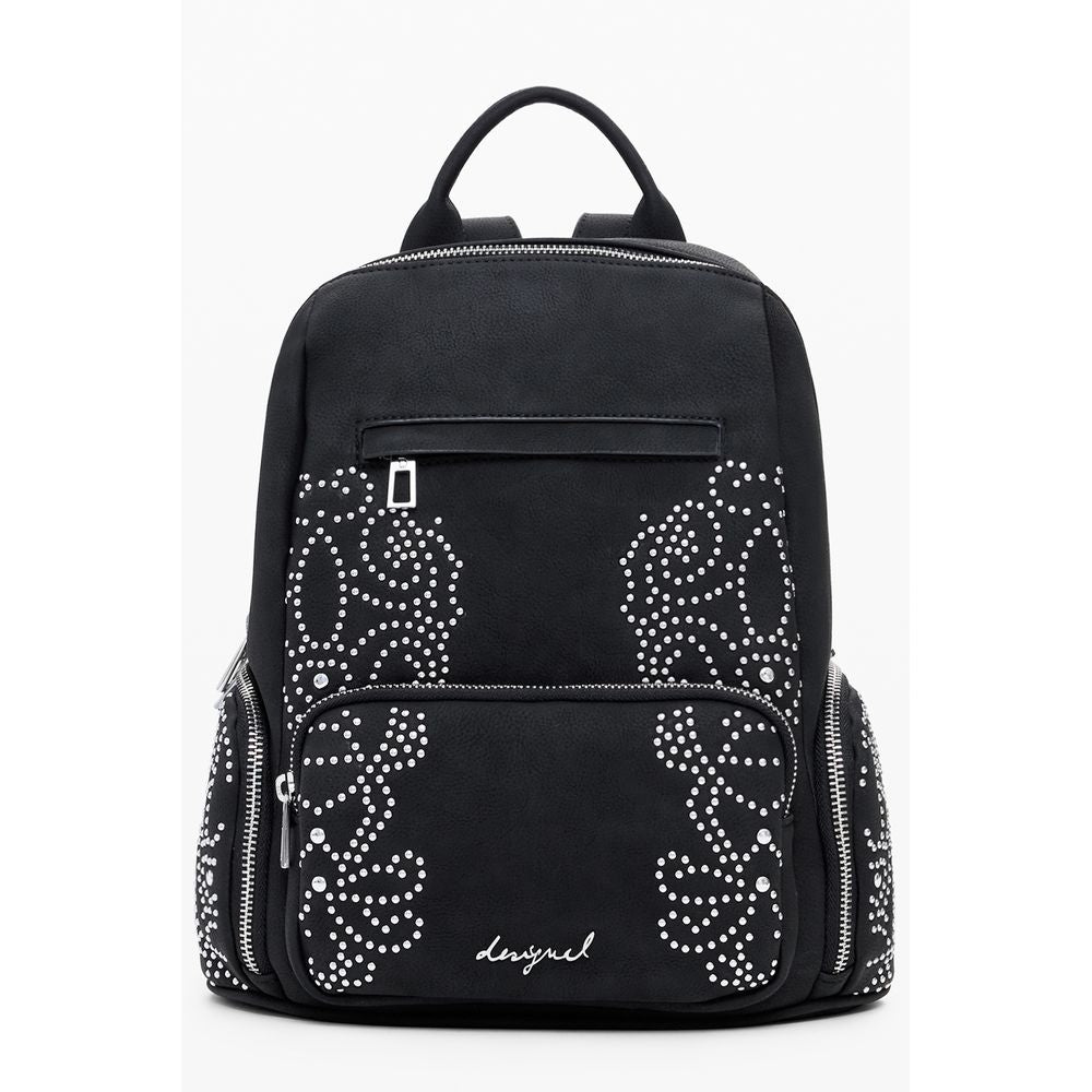 Black Polyethylene Women Backpack