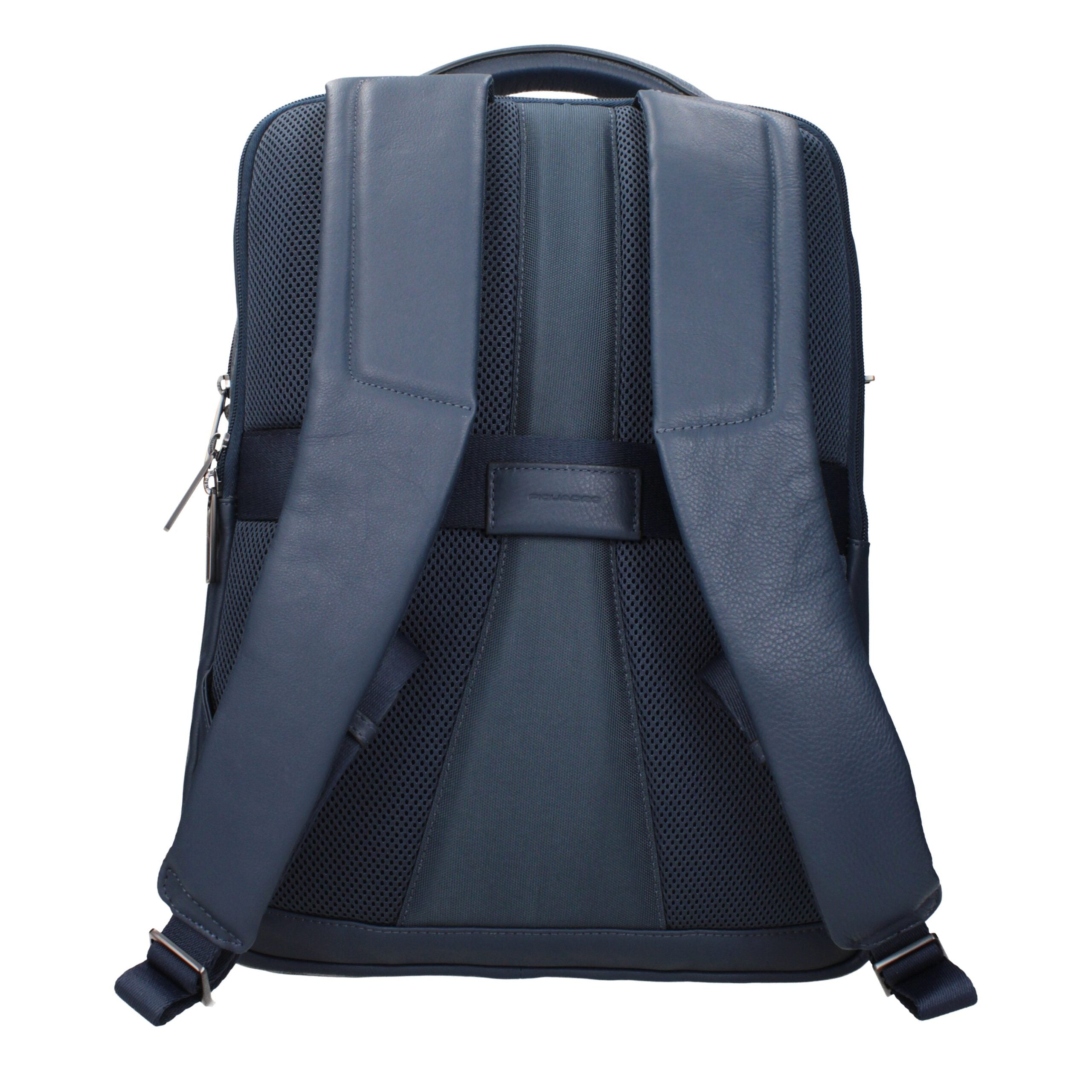 Blue Leather Backpack