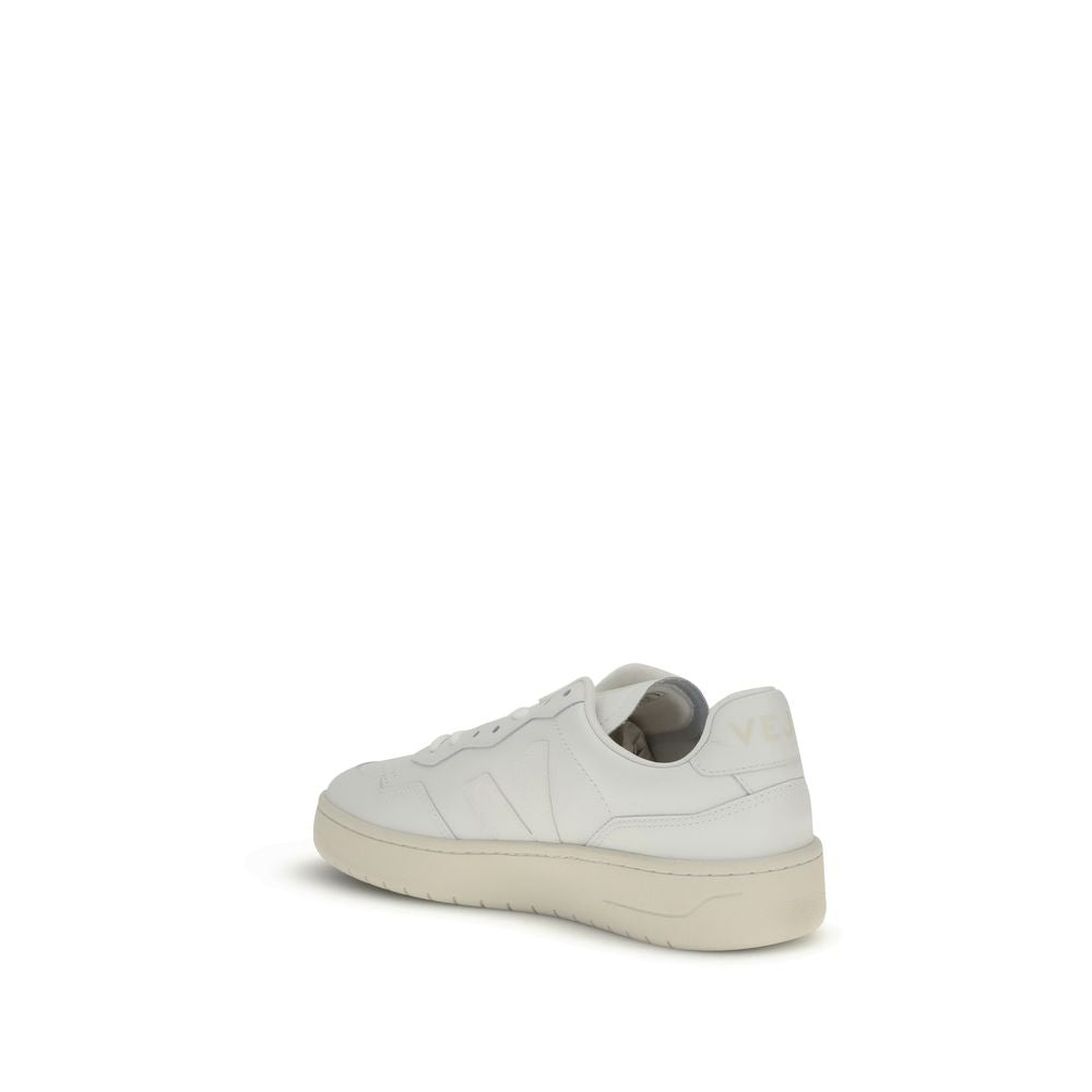 White Leather Low Top Sneakers