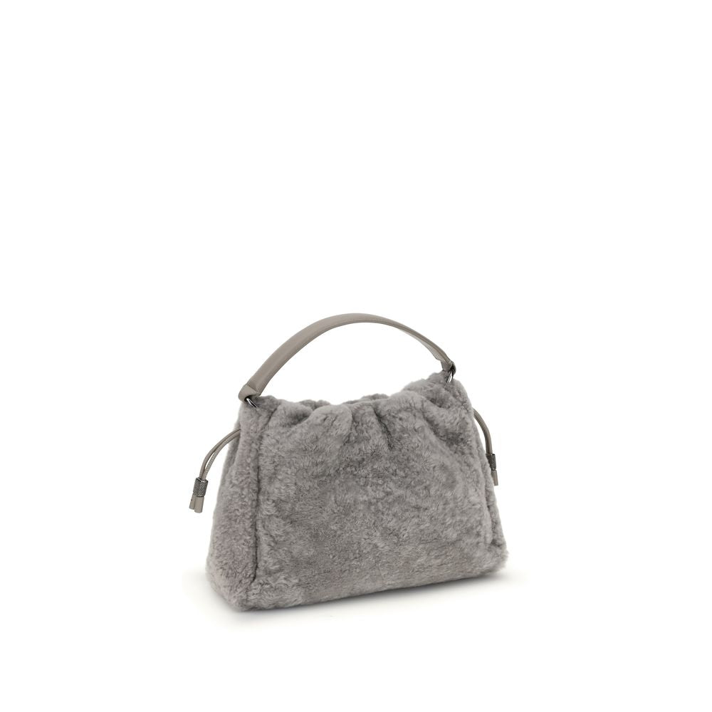 Gray Fur Shoulder Bag