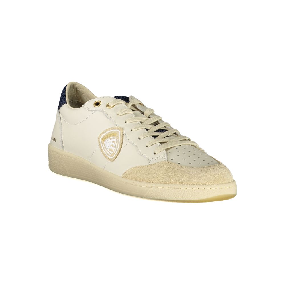 White Polyurethane Men Sneaker