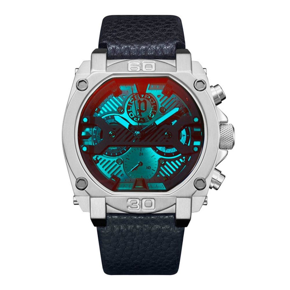 Modré kožené hodinky