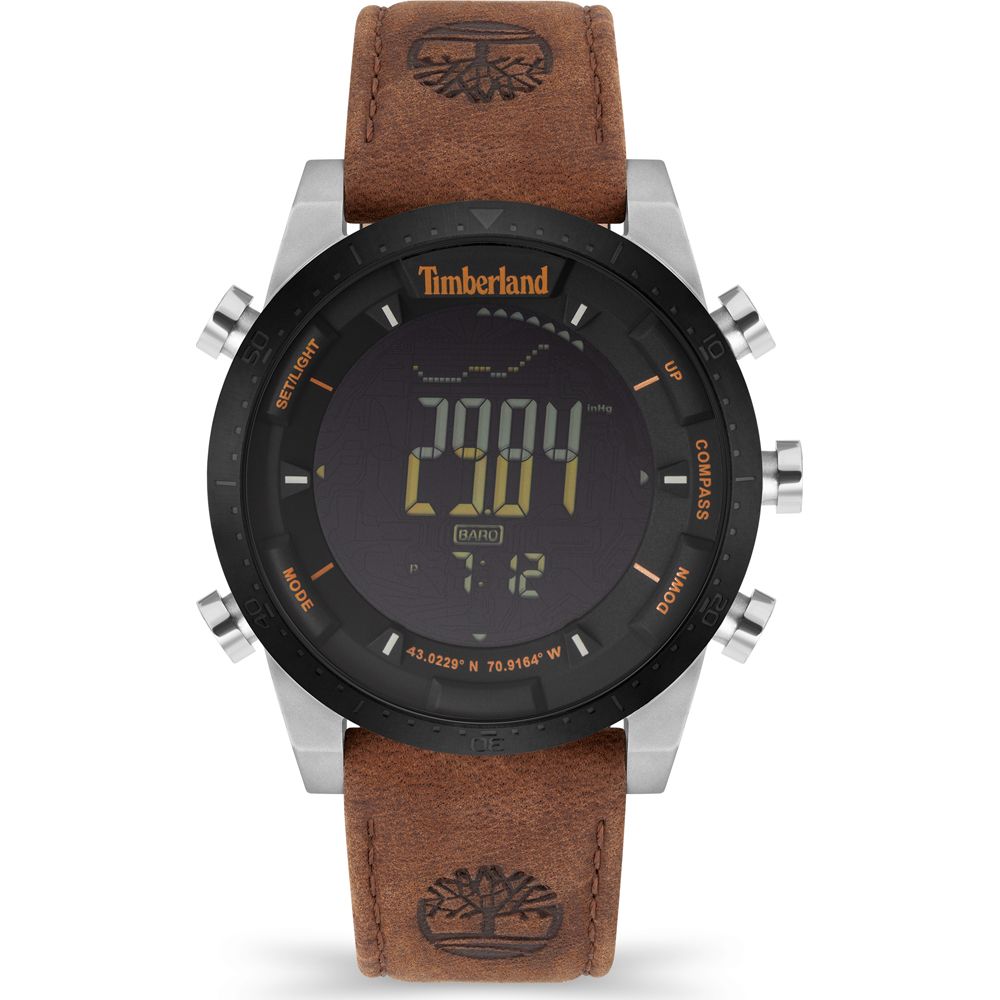 Brown Leather Digital Watch