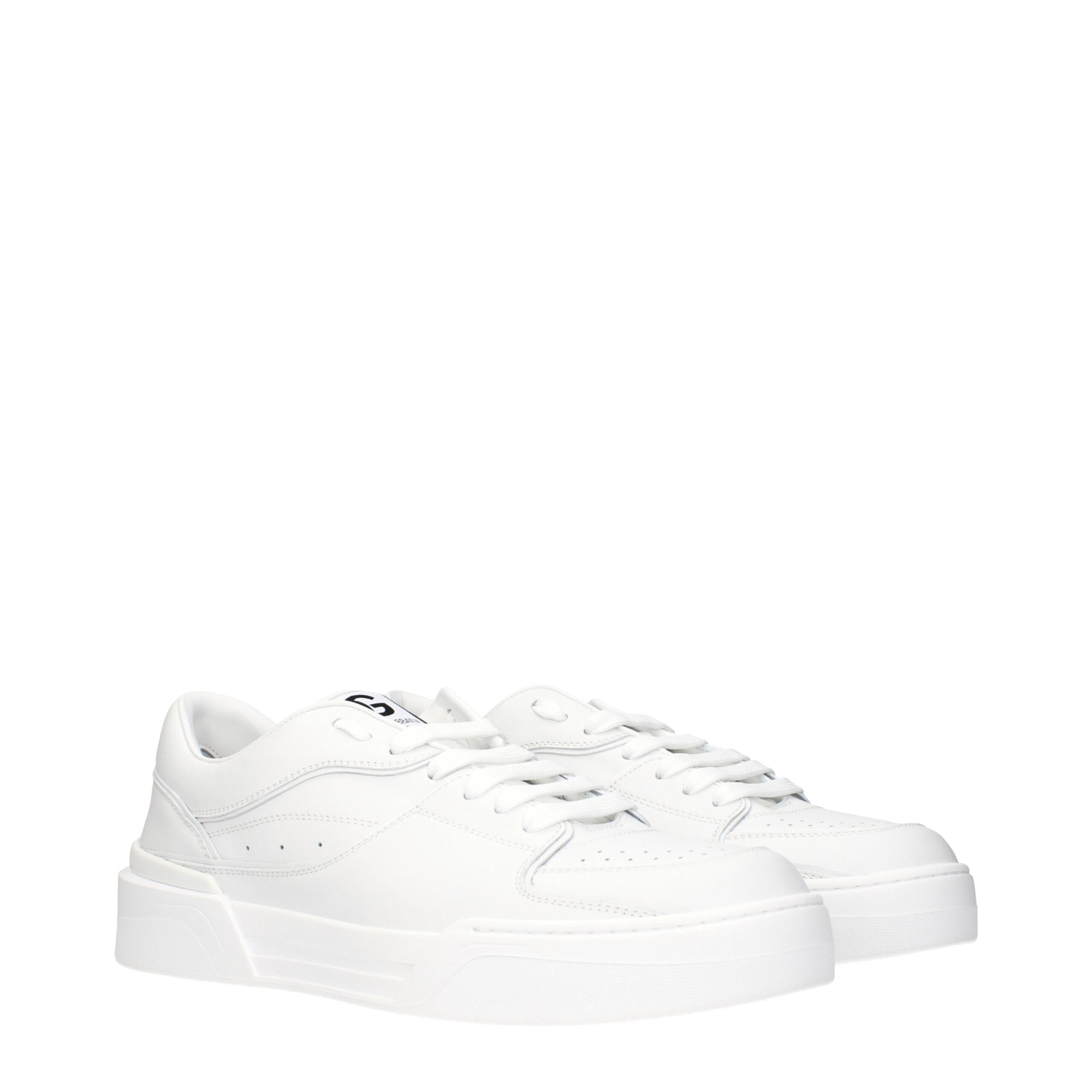 White Leather Low Top Sneakers