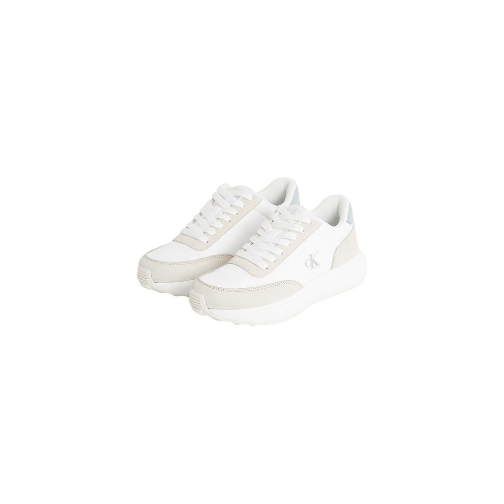 Beige Leather Athletic Sneakers