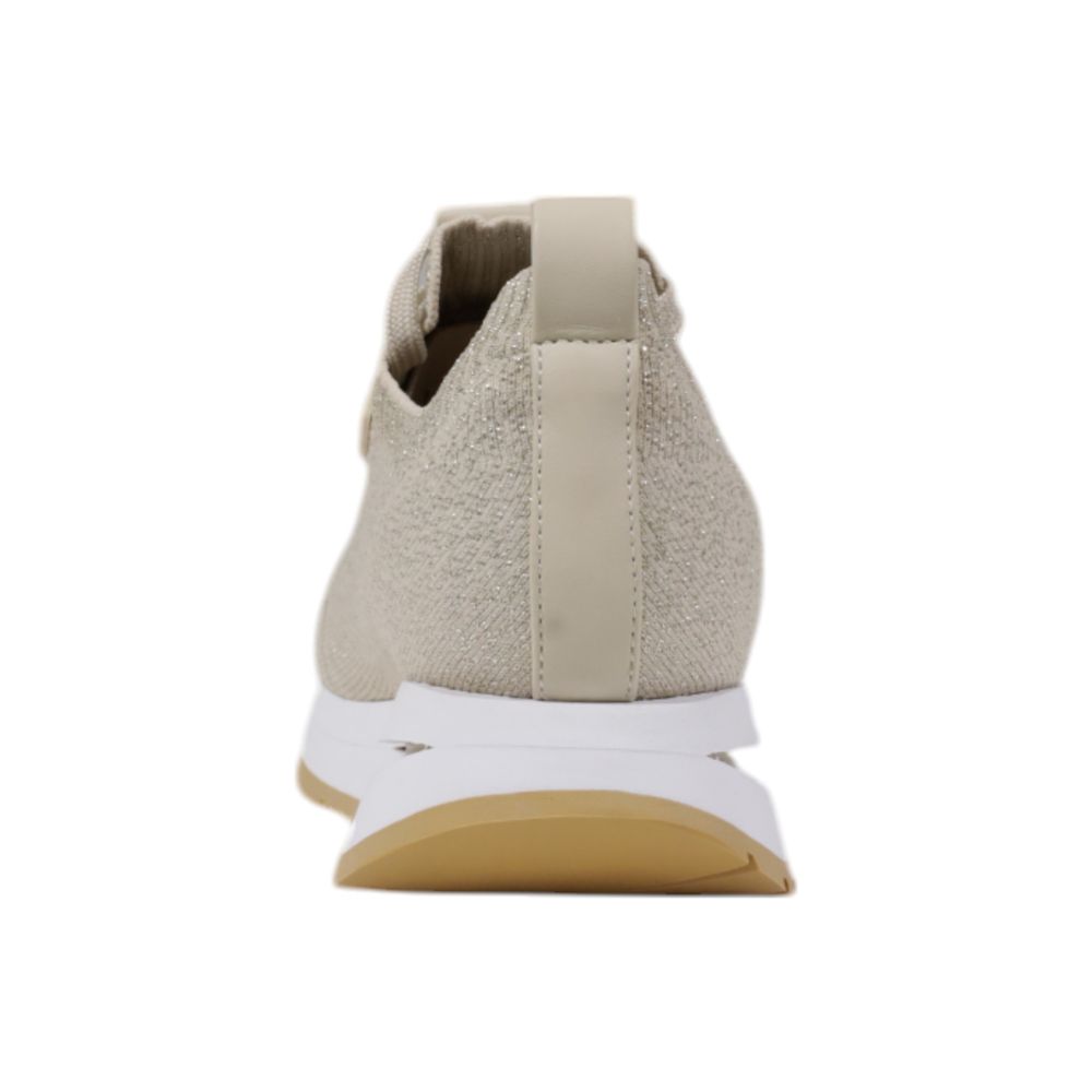 Beige Polyester Low Top Sneakers