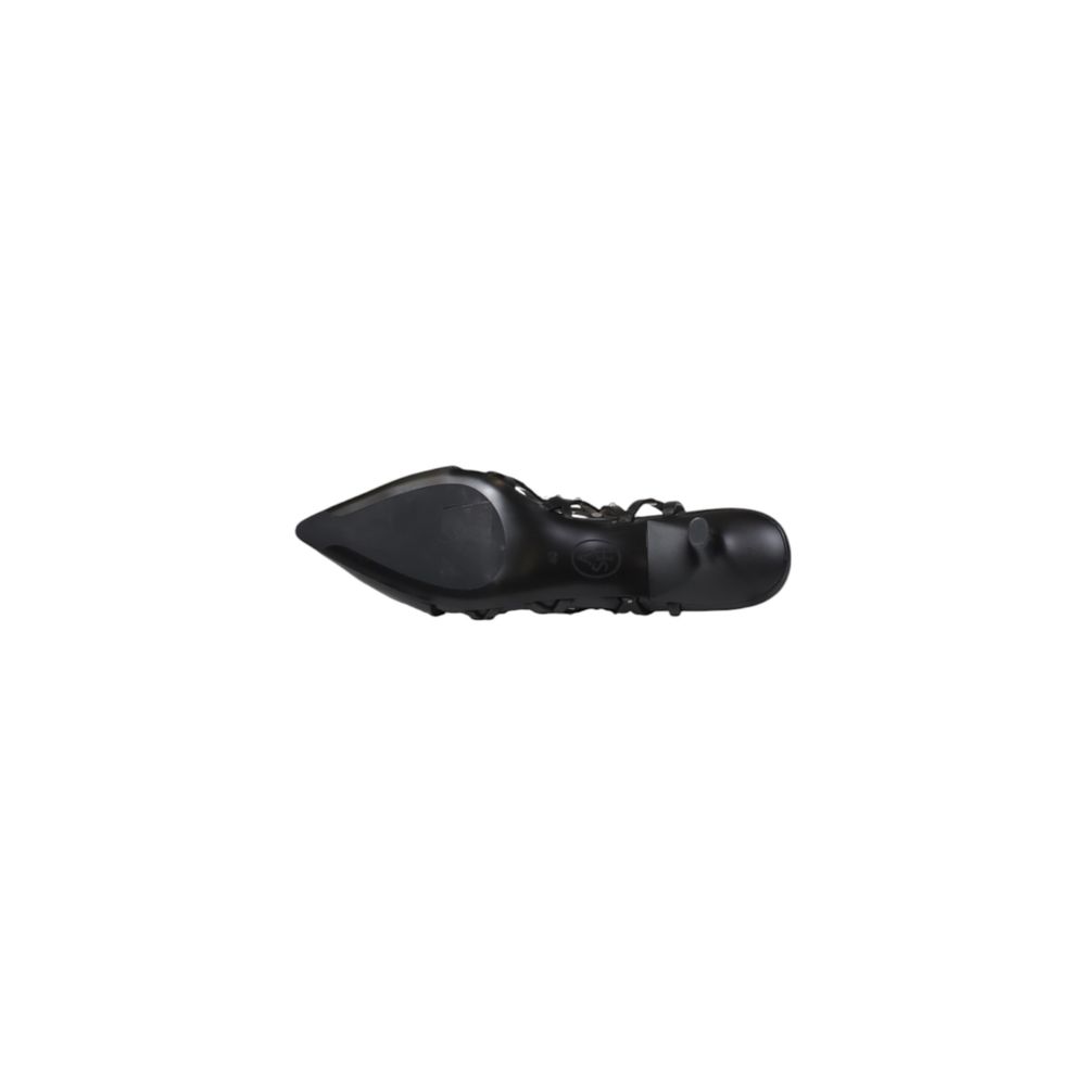 Black Leather High Heel Pumps
