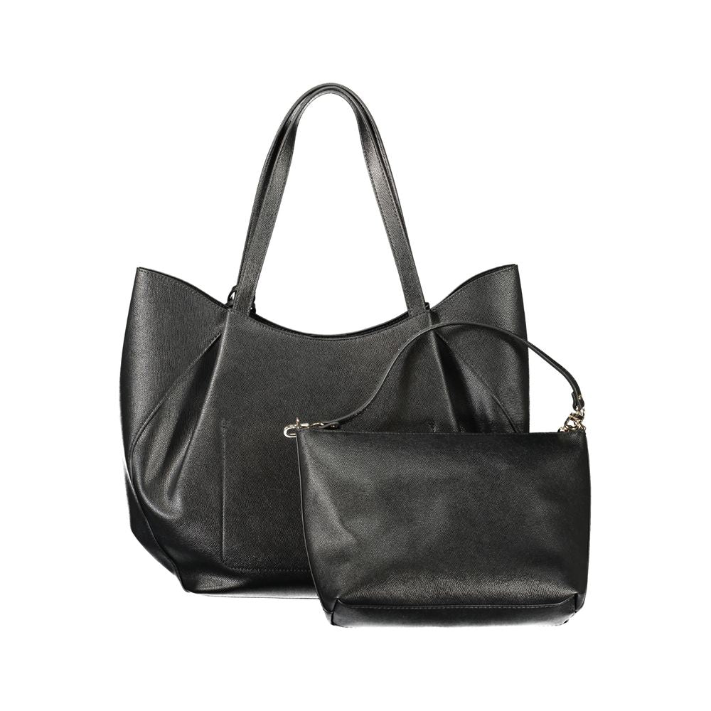 Black Polyethylene Women Handbag