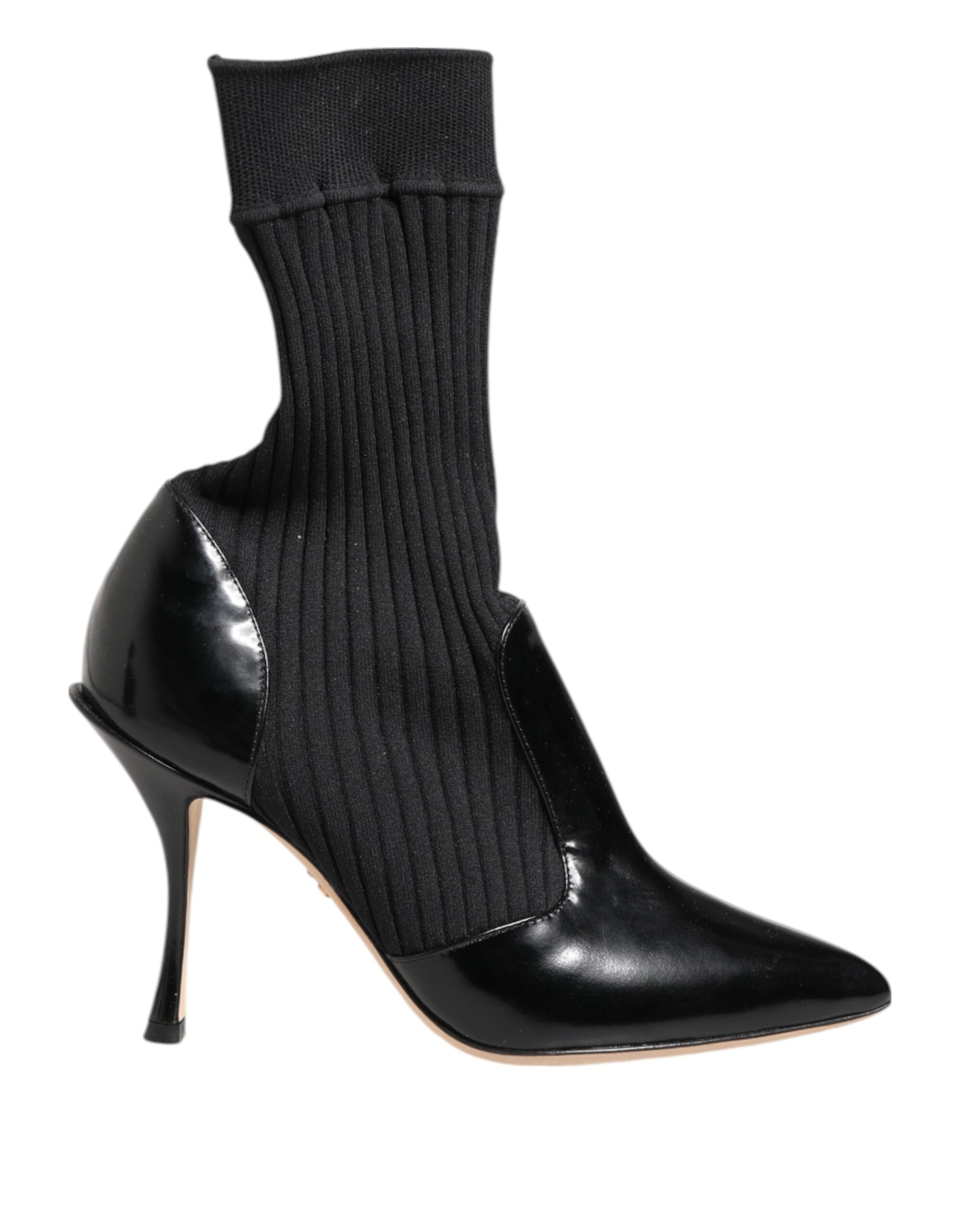 Black Stretch Stilettos Booties Socks Shoes