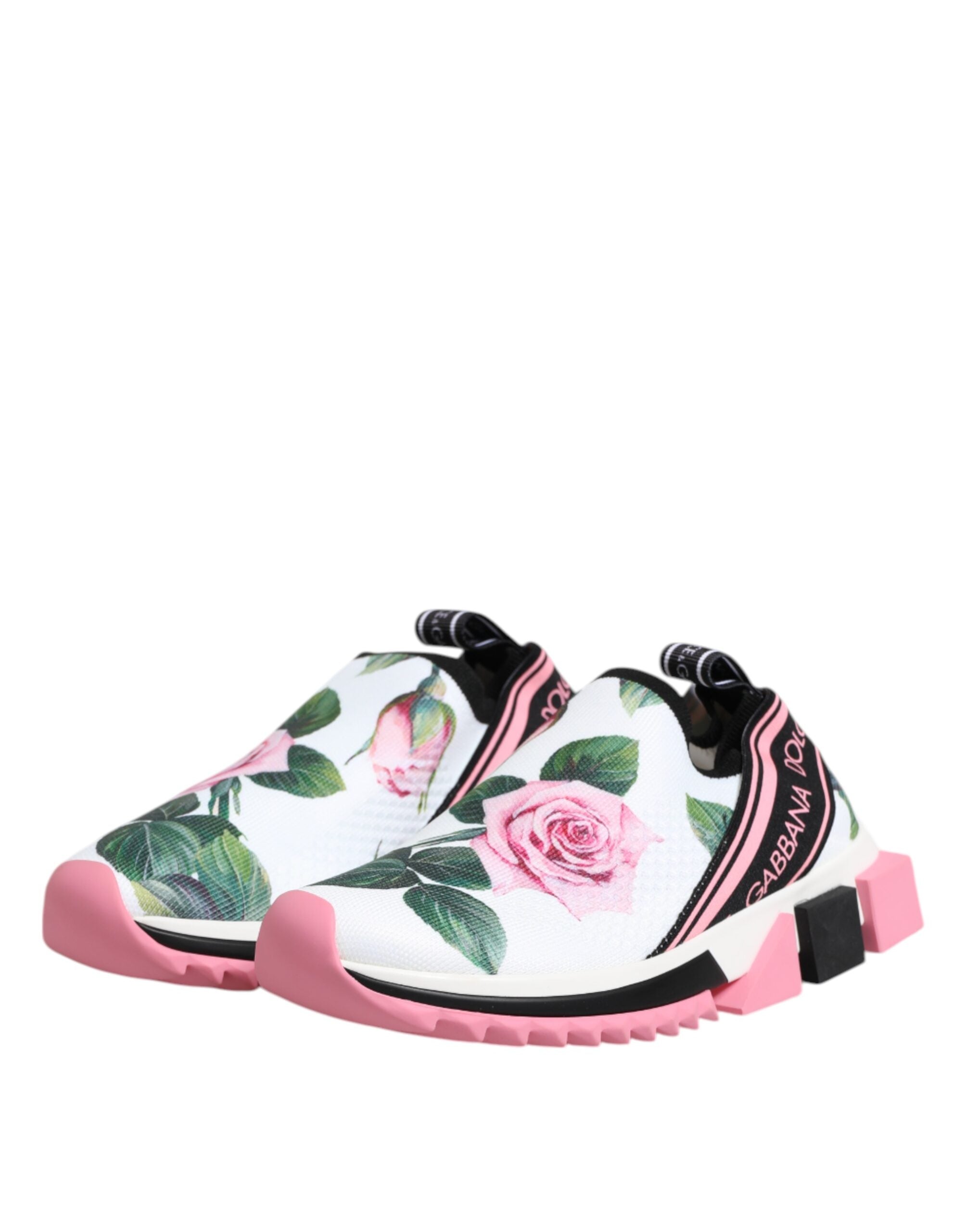 White Rose Print Sorrento Sneakers Shoes