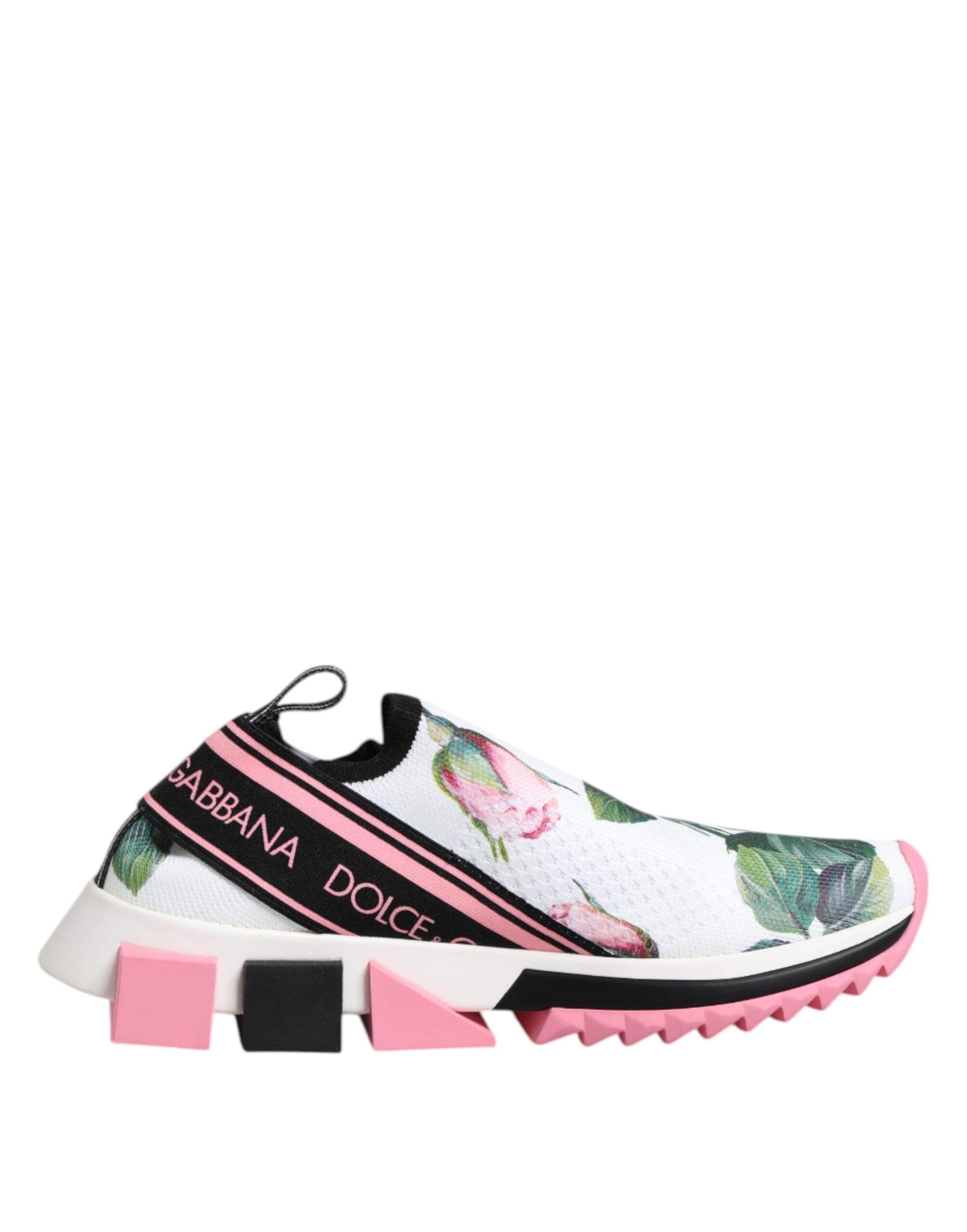 White Rose Print Sorrento Sneakers Shoes