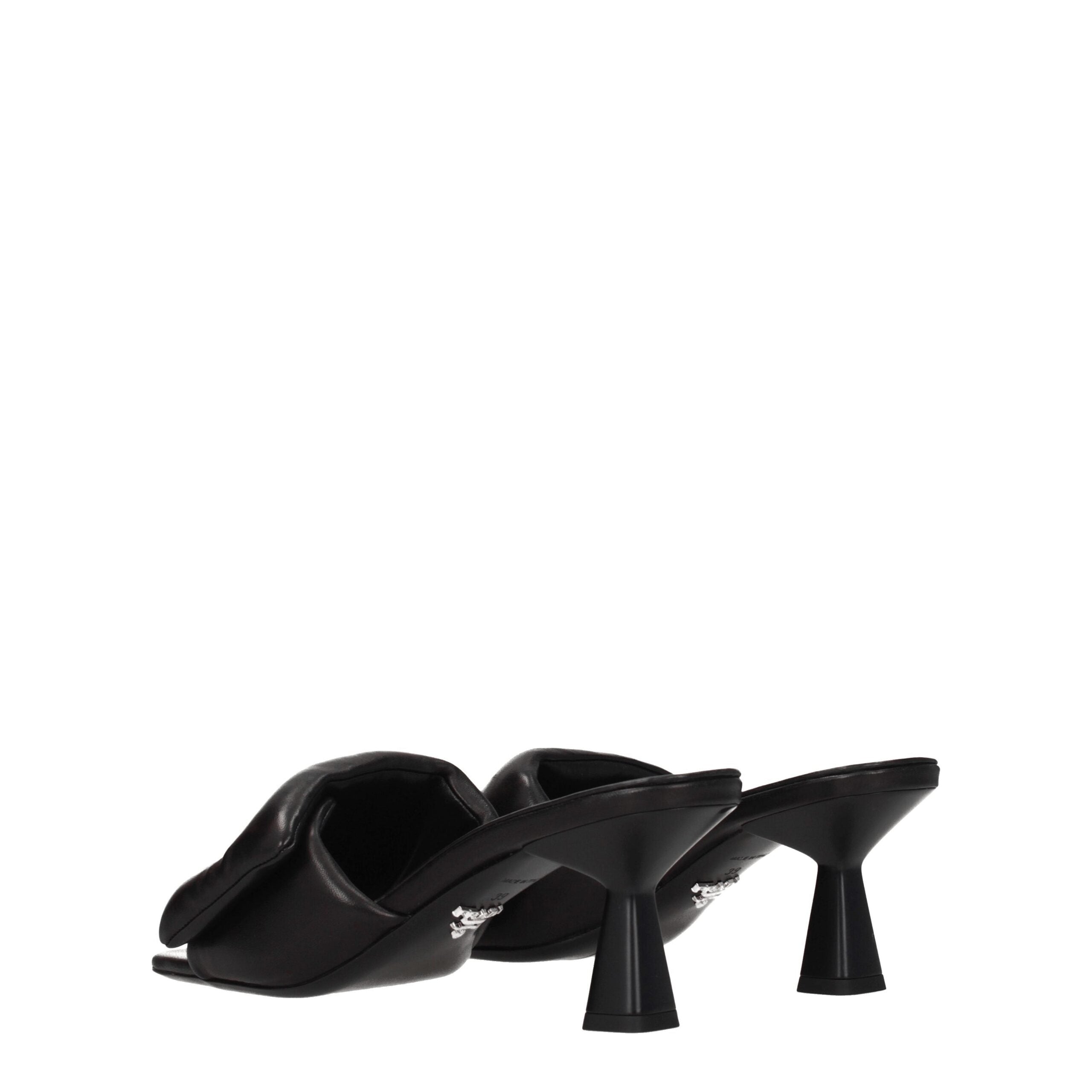 Black Leather Platform Sandals