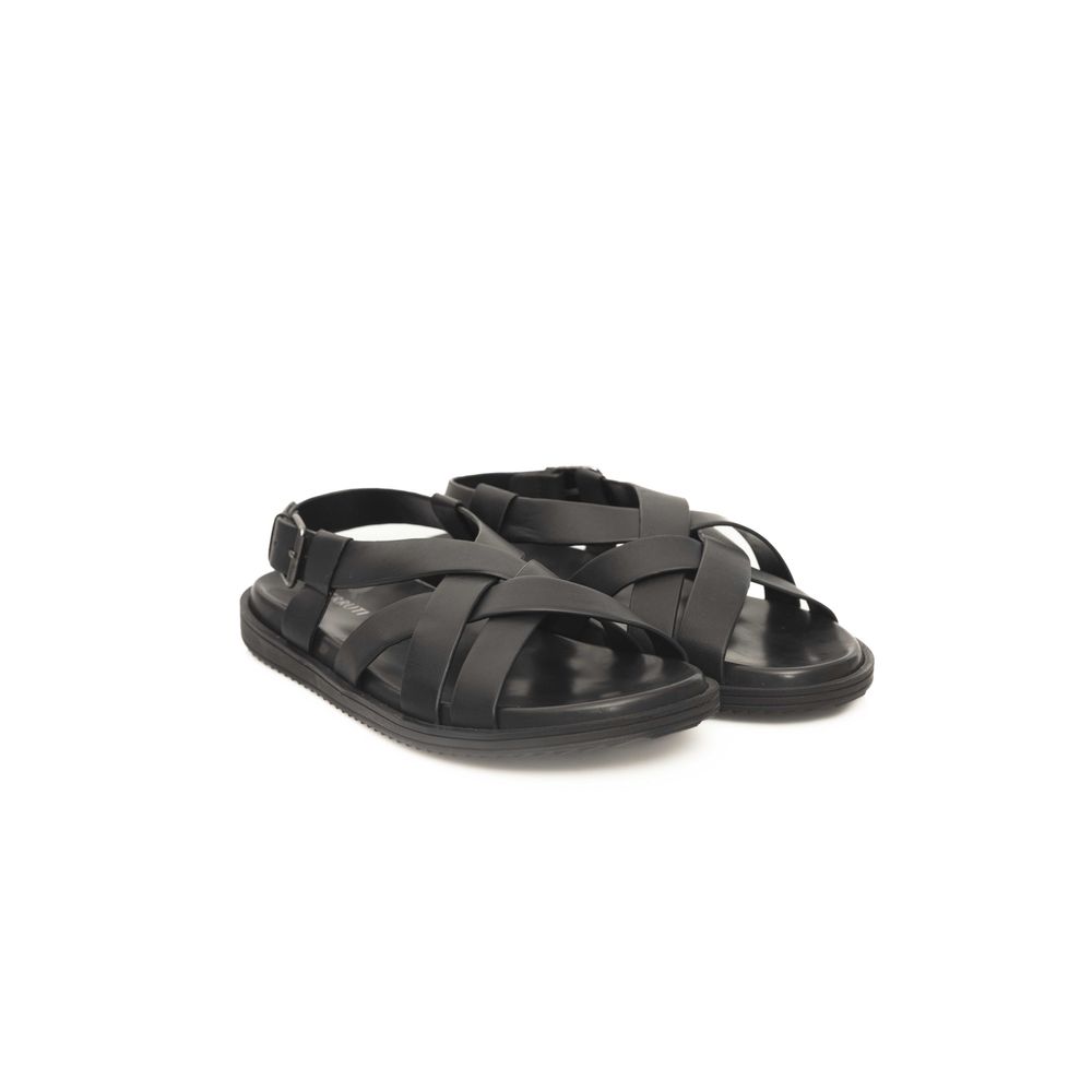 Black Cowhide Men Sandal