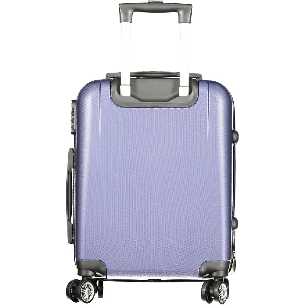 Blue Polyurethane Women's Travel Bag