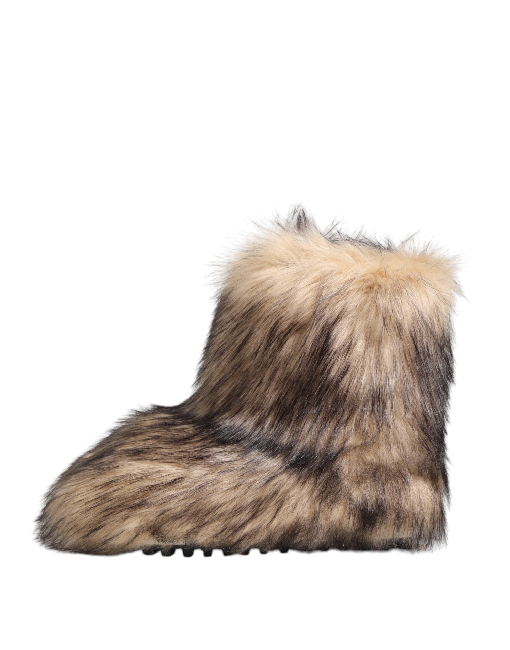 Brown Faux Skim Ski Fur Men Short Boots Shoes