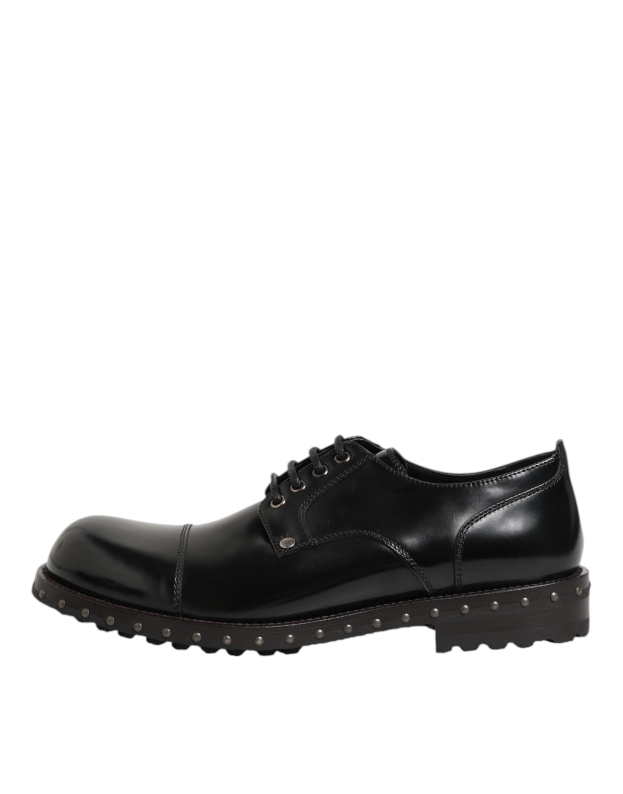 Black Leather Studded Men Formal Derby Shoes