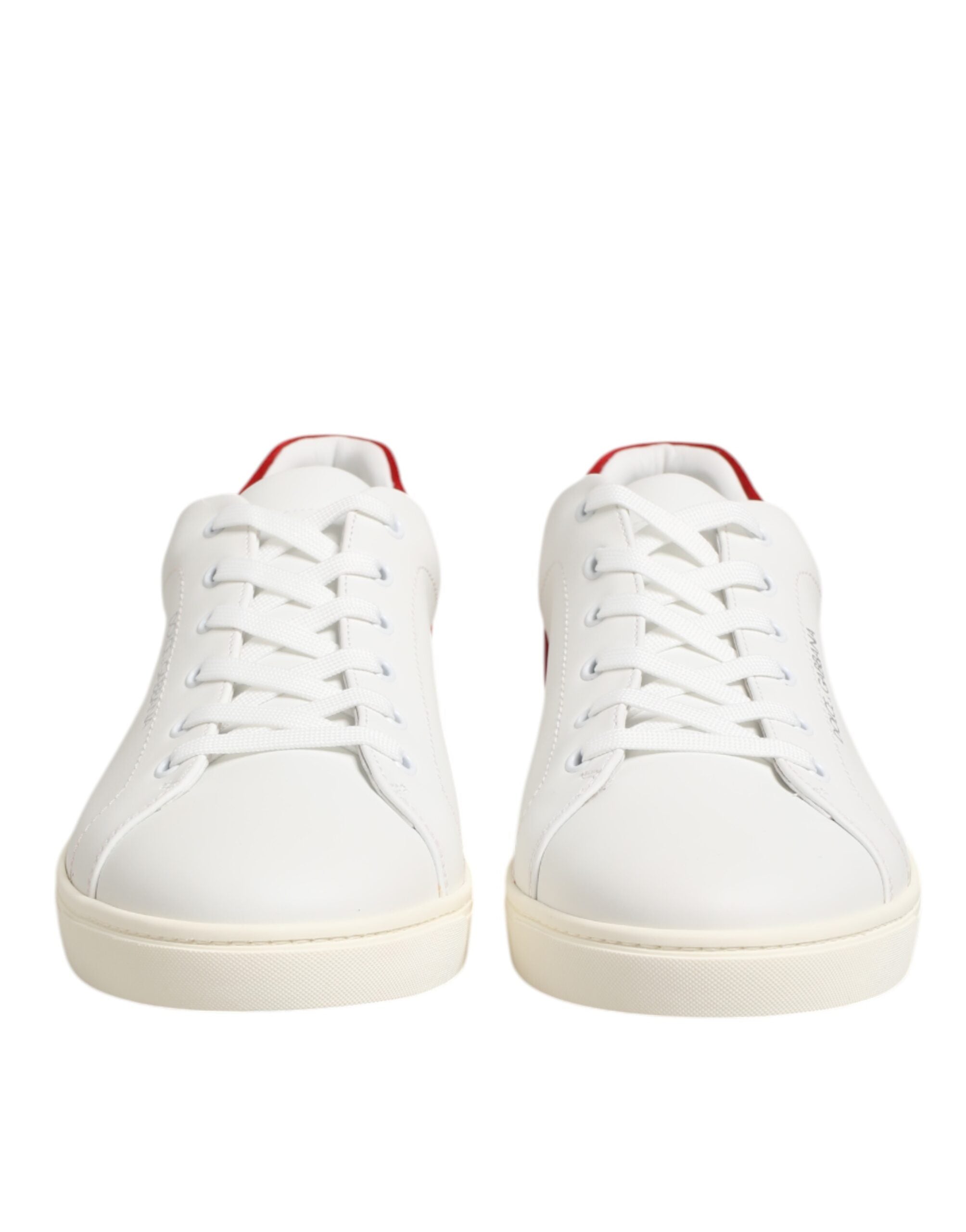 White Red Leather Low Top Men Sneakers Shoes