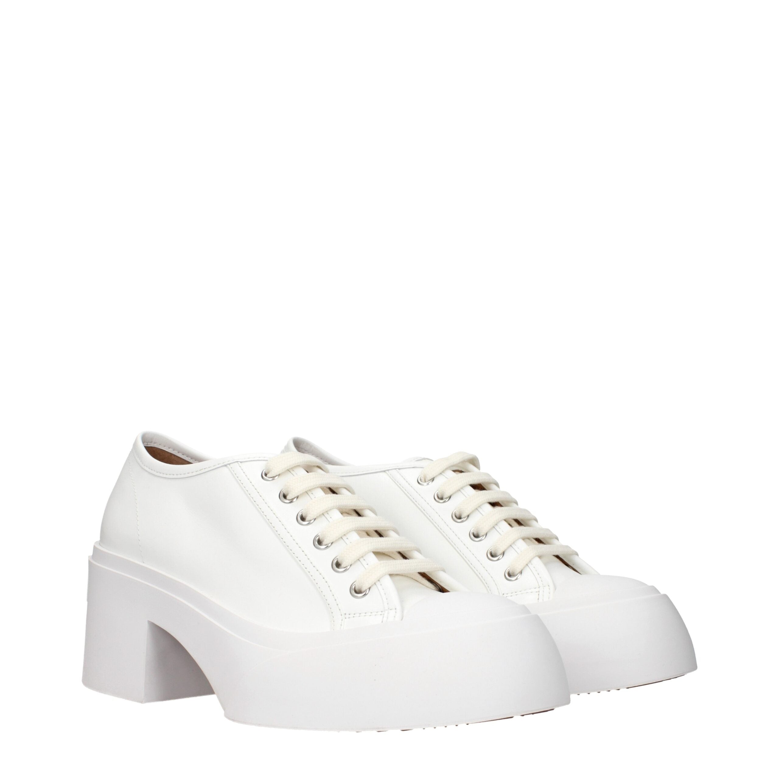 Blue Leather Platform Sneakers