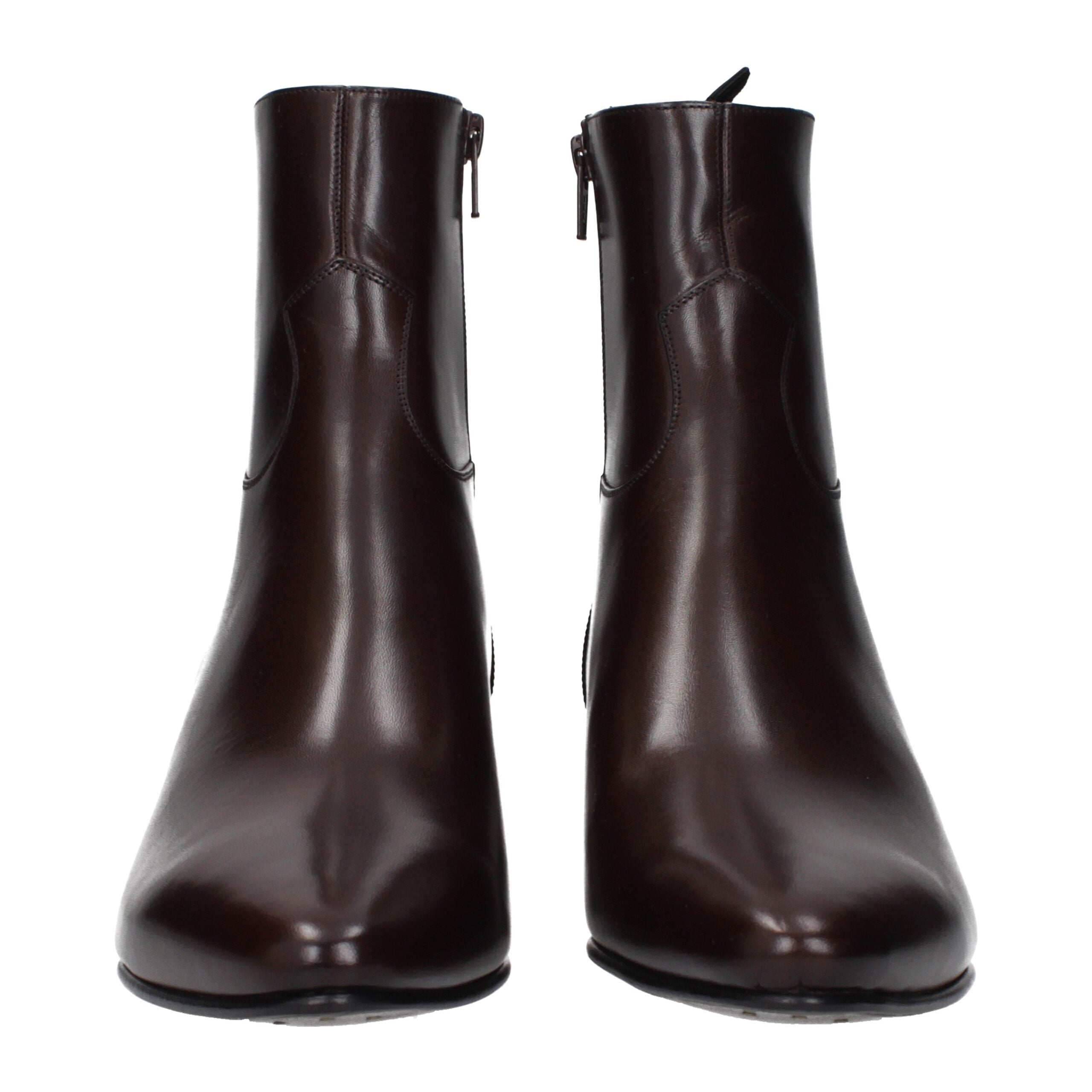 Red Leather Ankle Boots