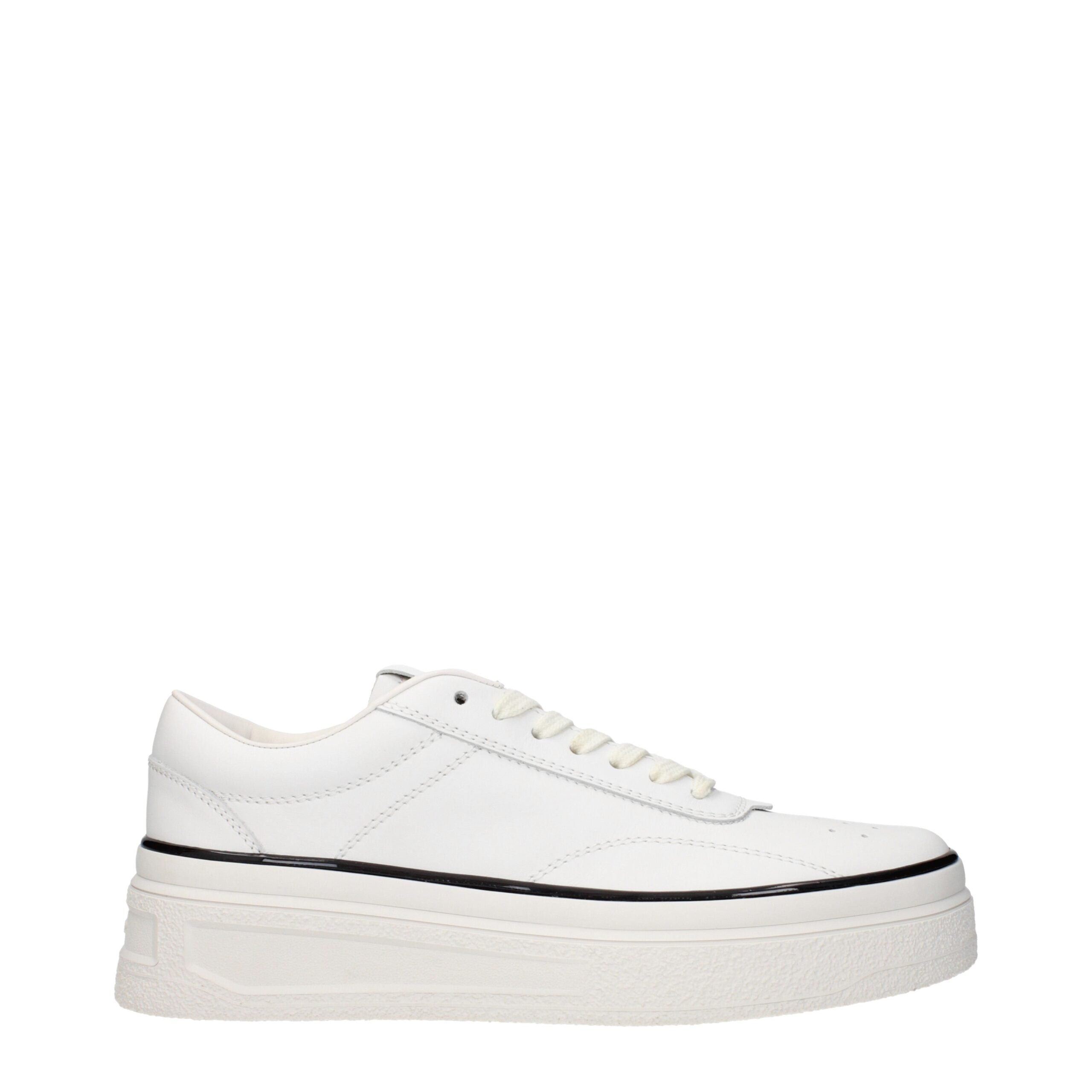 Blue Leather Platform Sneakers