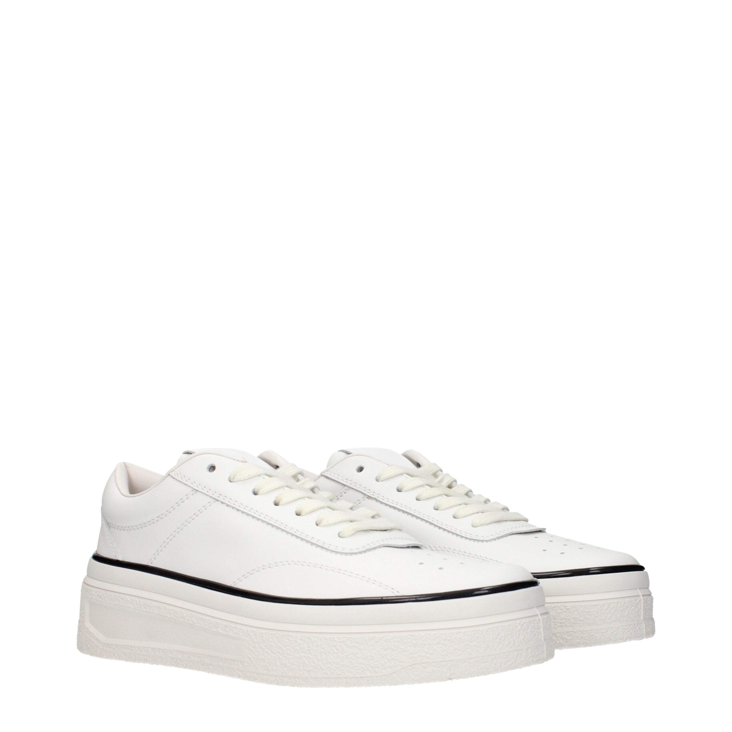 Blue Leather Platform Sneakers