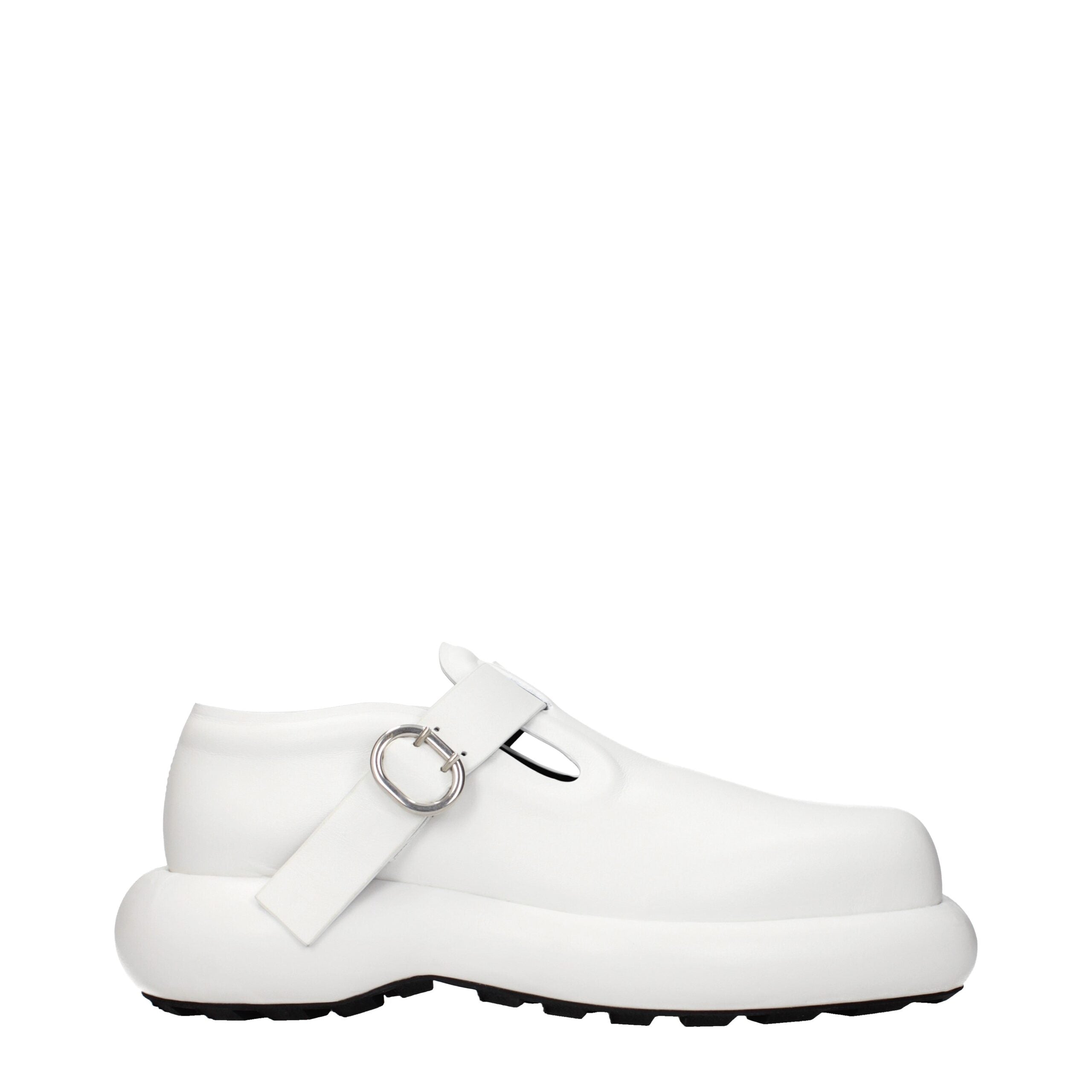 White Leather Slip-On Loafers