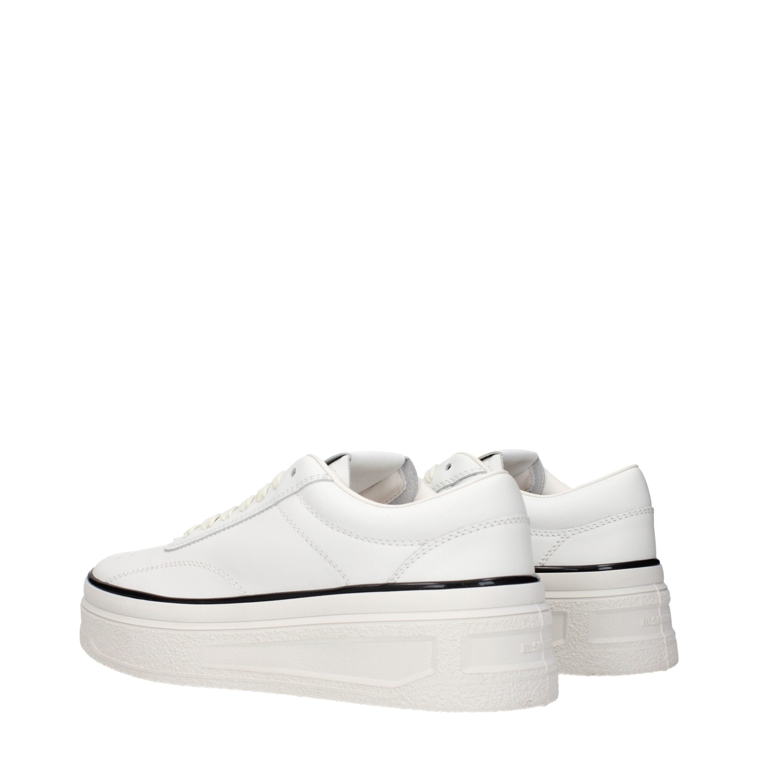 Blue Leather Platform Sneakers