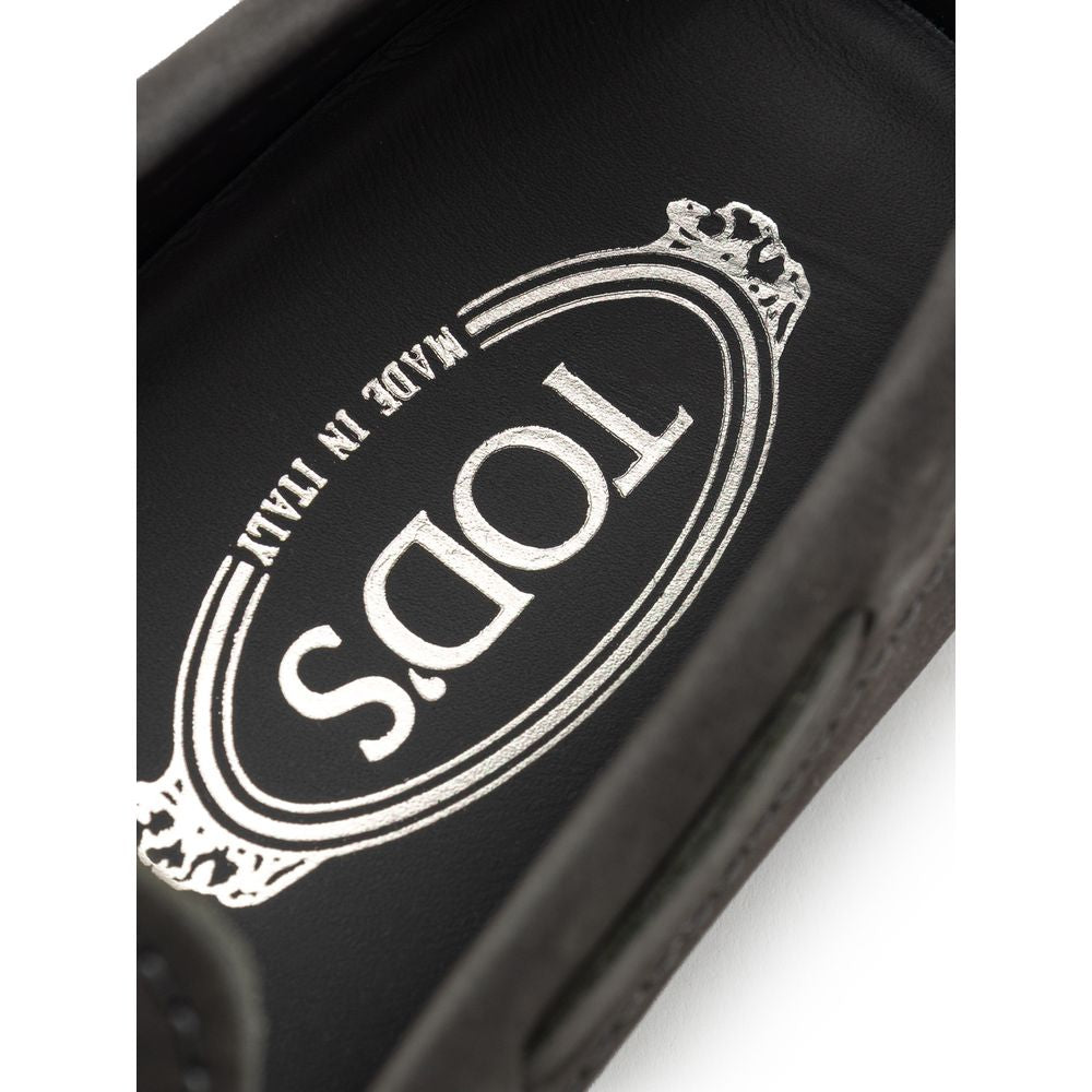 Gray Nubuc Leather Moccassin