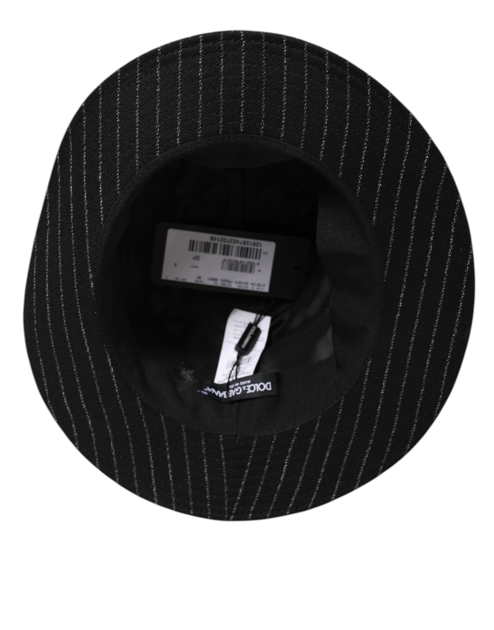 Black Striped Virgin Wool Men Fedora Capello Hat