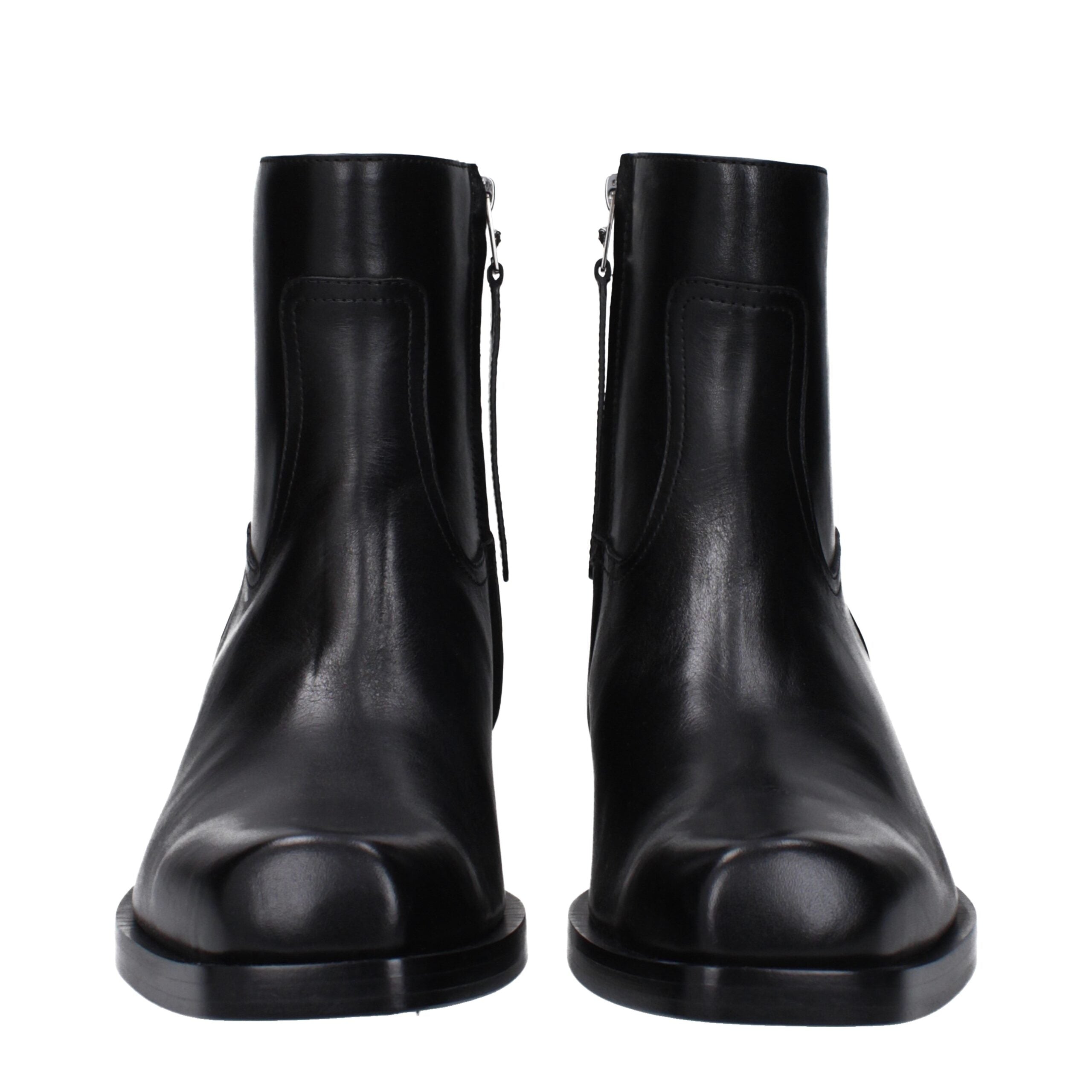Black Leather Ankle Boots