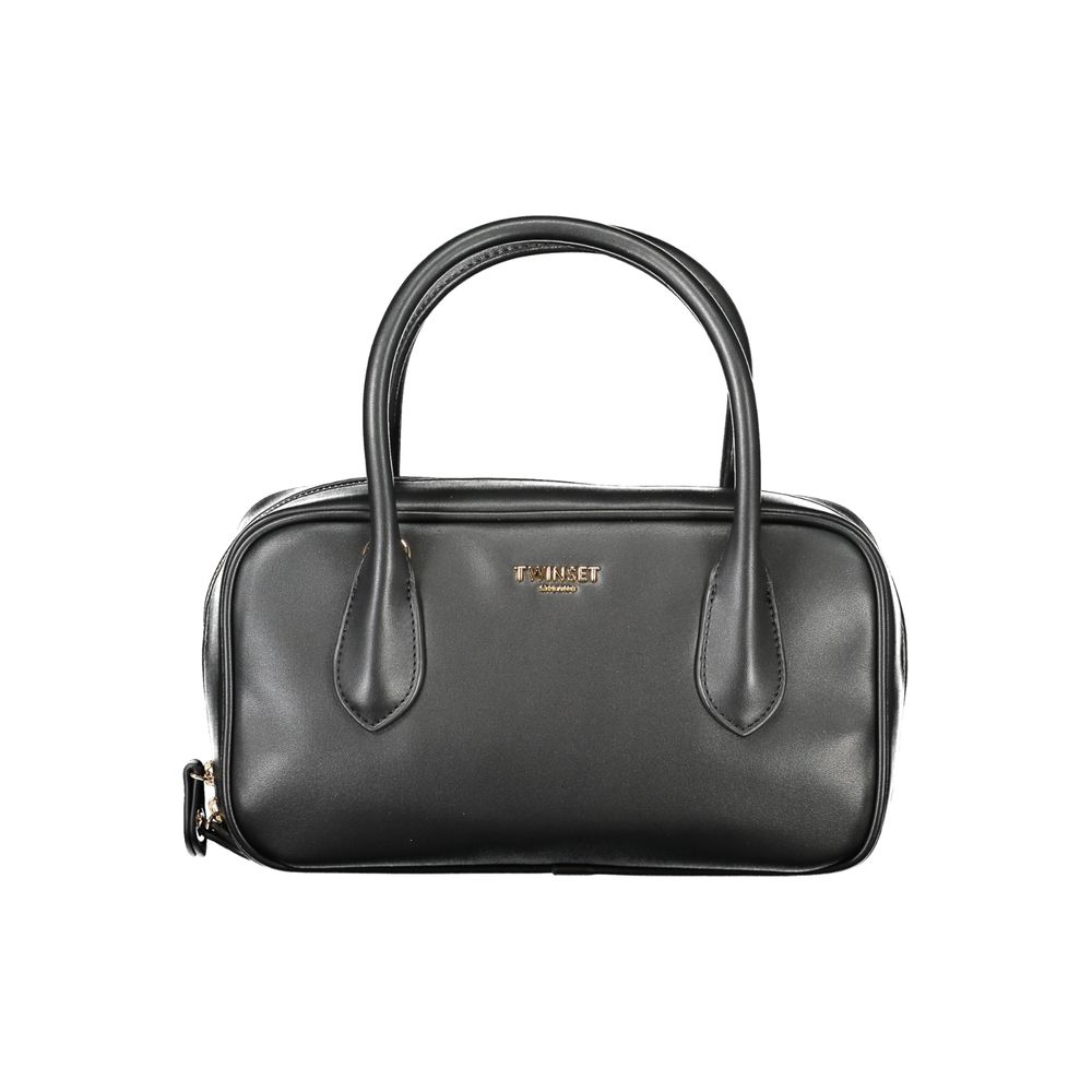 Black Polyurethane Women Handbag