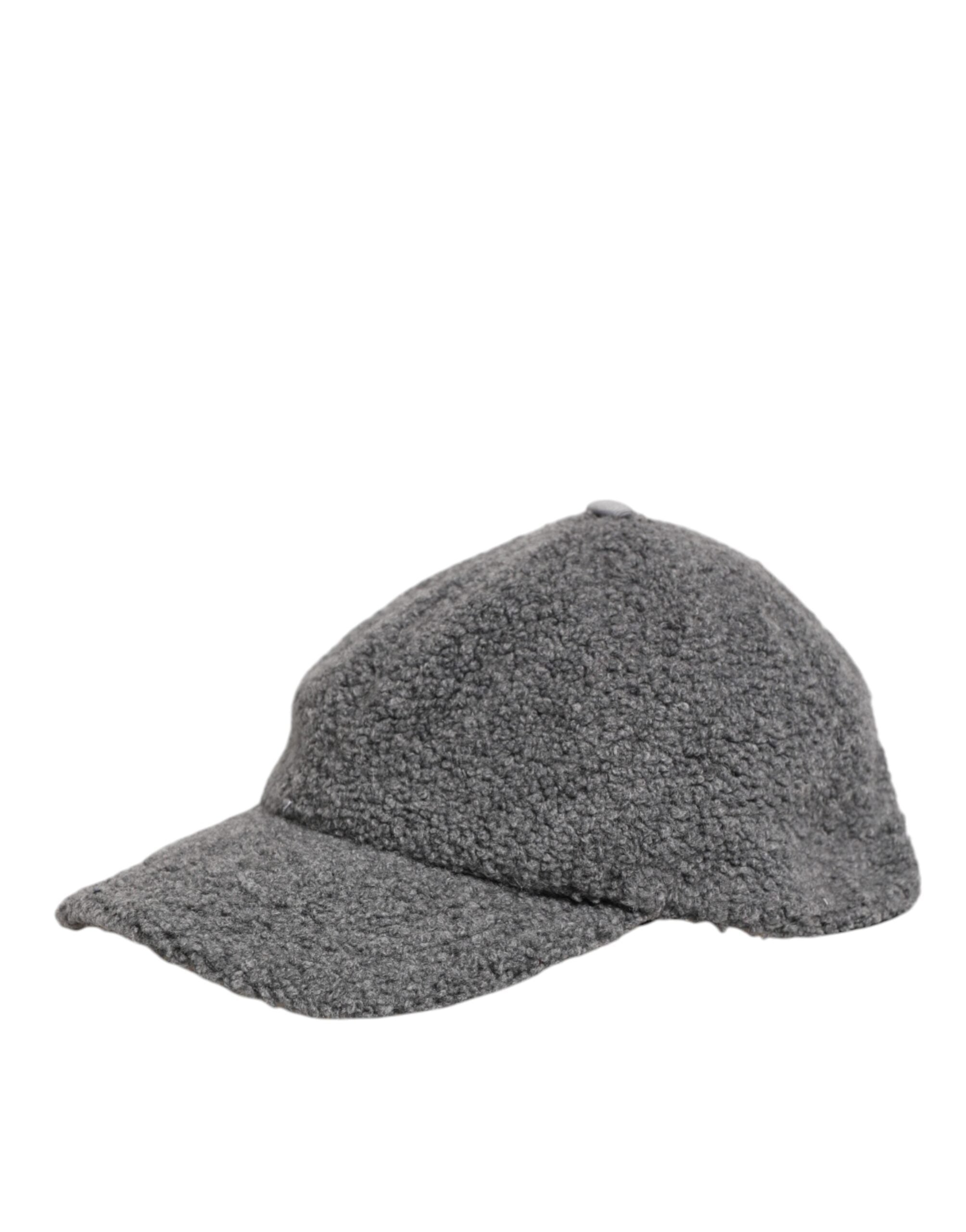 Gray Wool Fleece Rapper Men Baseball Capello Hat