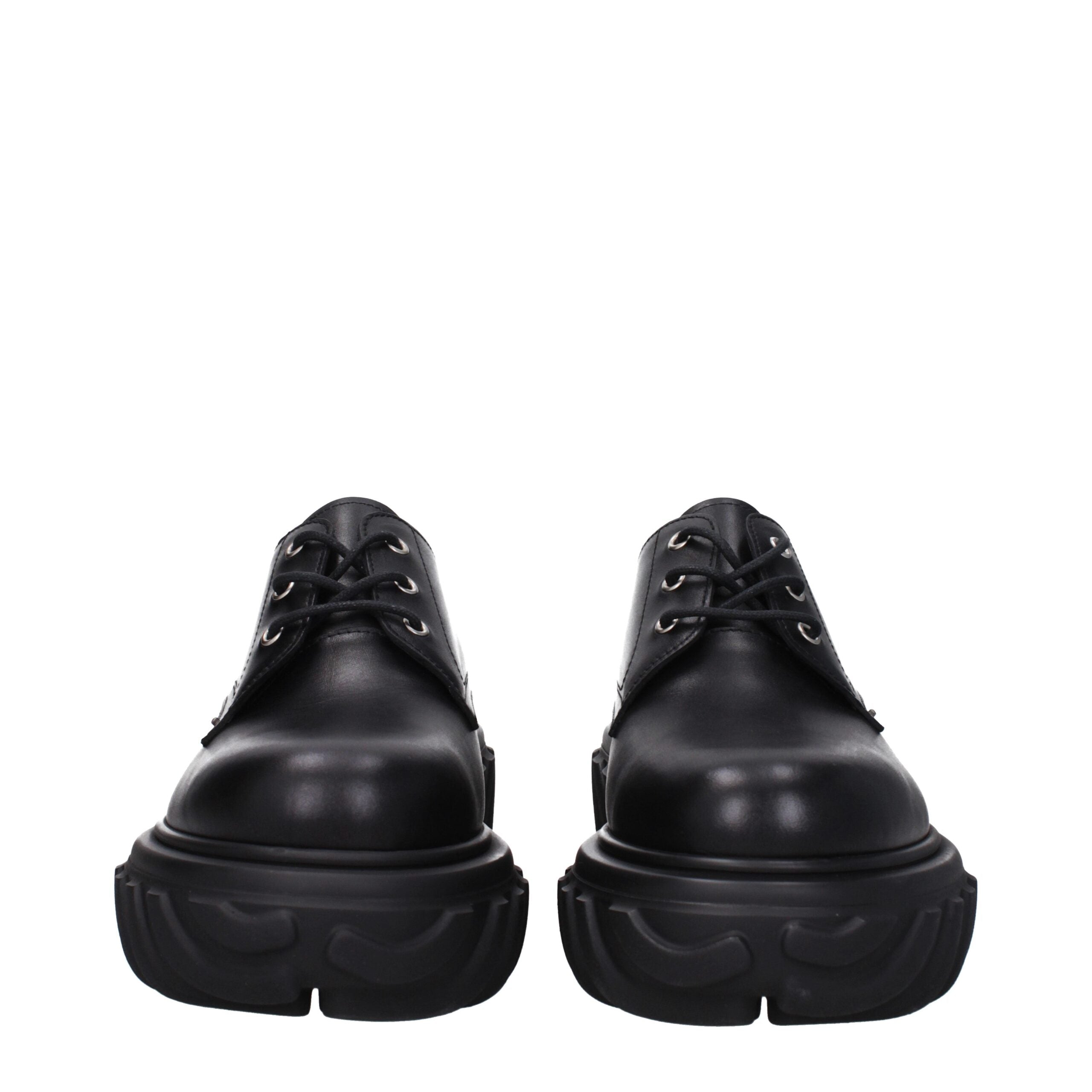 Black Leather Oxfords And Derbies