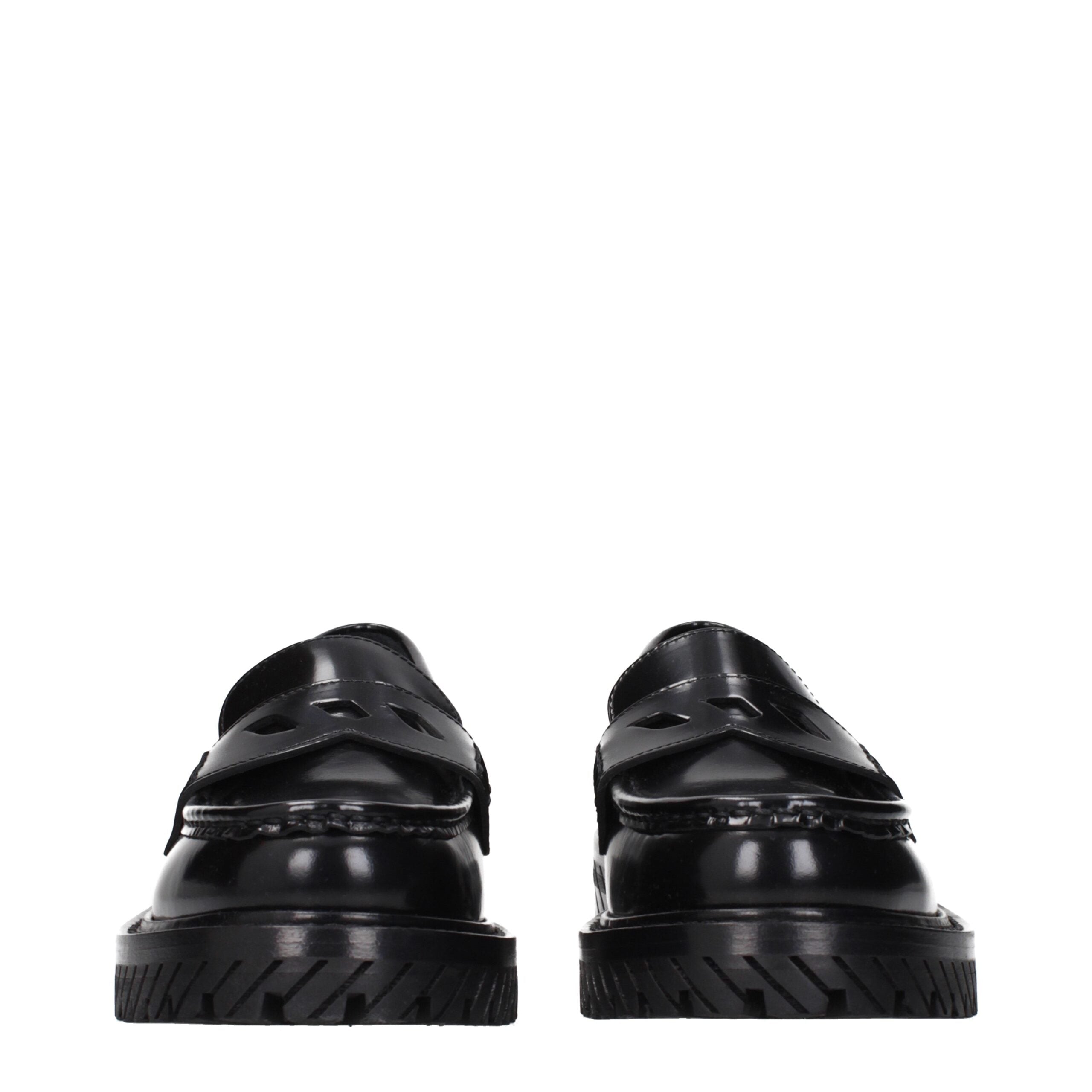Black Leather Slip-On Loafers